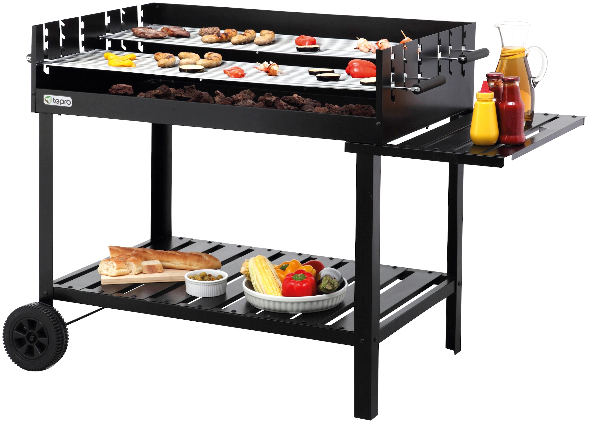 Tepro Holzkohlegrill "Grillwagen Atlanta", BxTxH: 138x69x92 cm