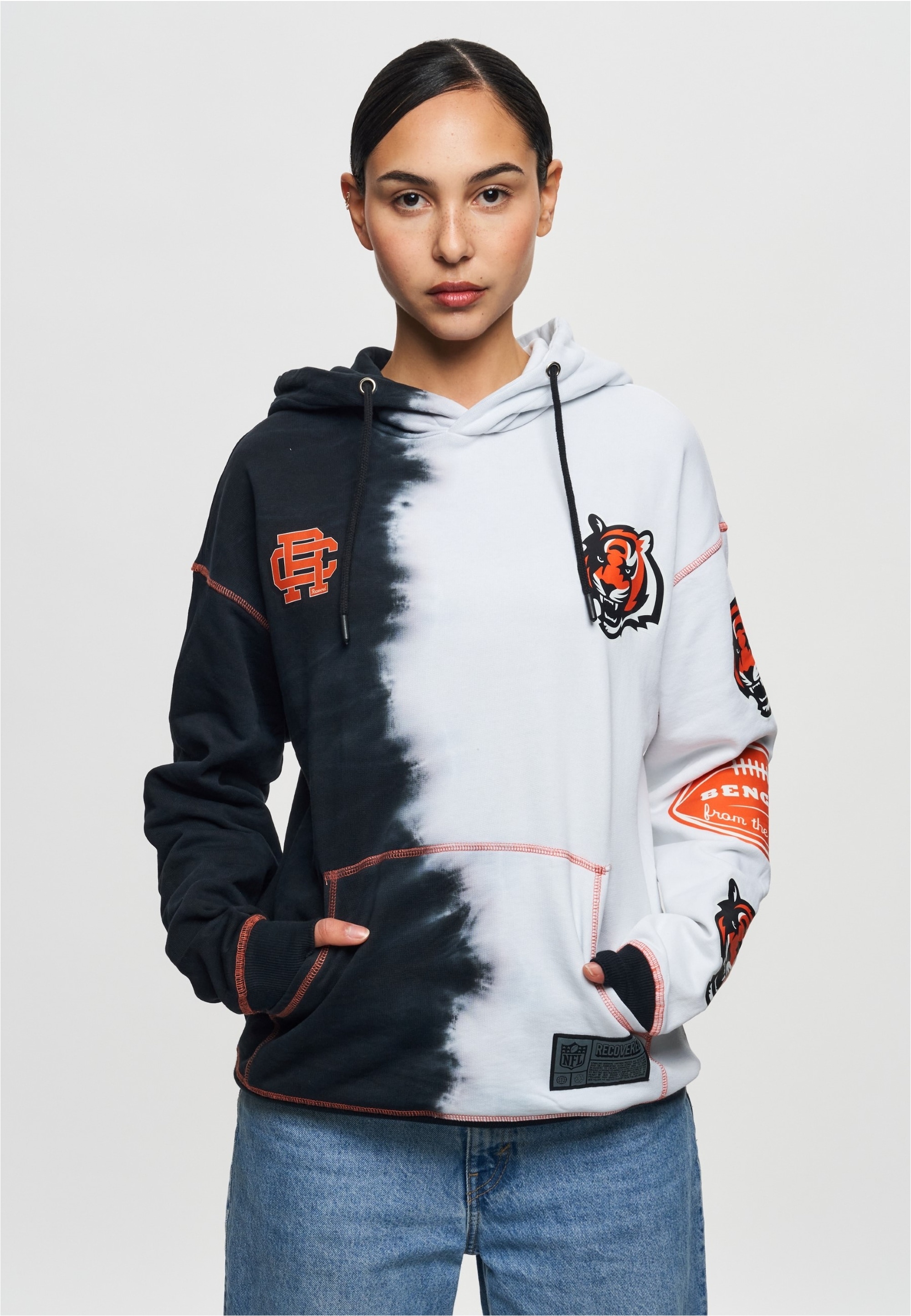 Recovered Kapuzensweatshirt »NFL Bengals Ink Dye Effect On«, im zeitlosen Design
