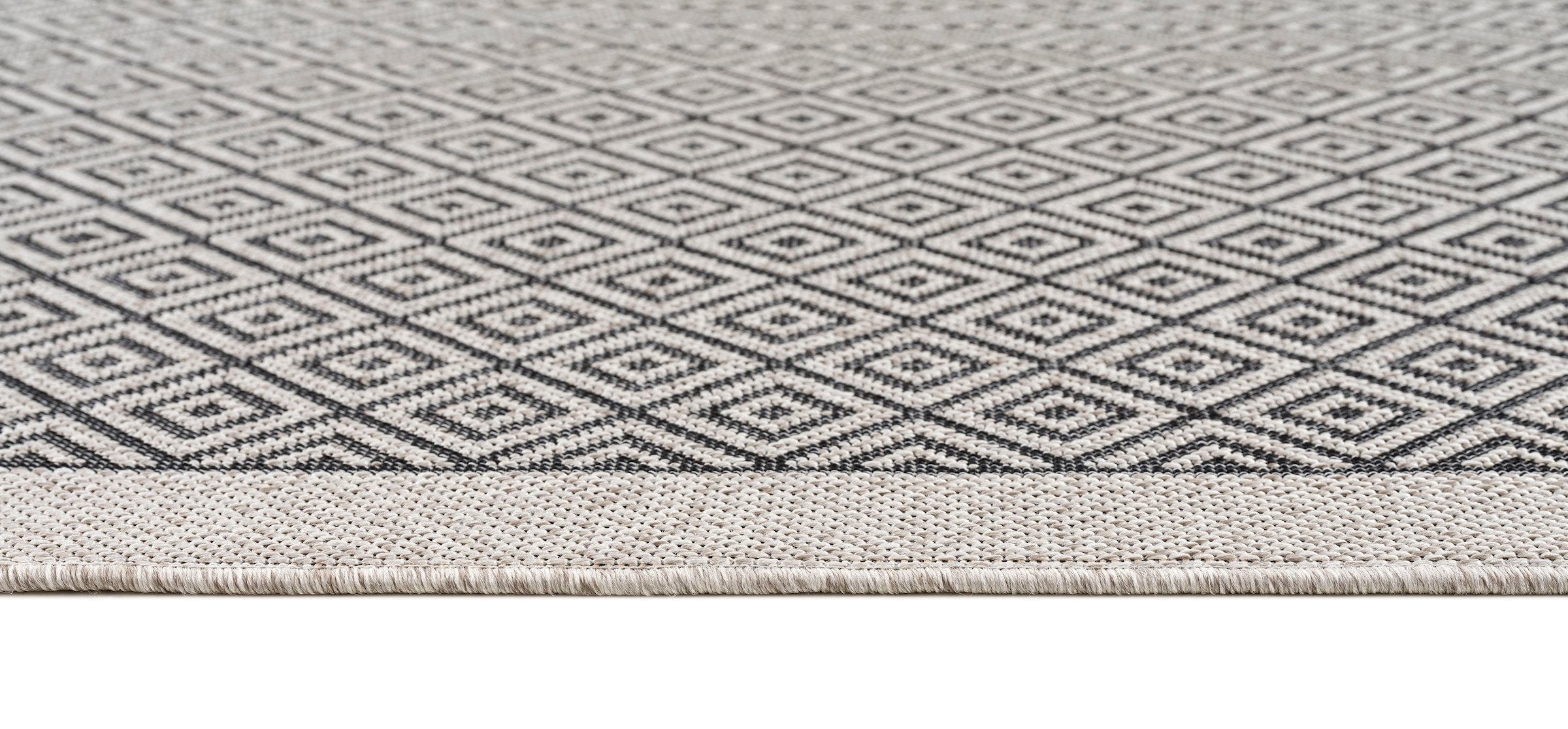 andas Teppich »Aliza«, rechteckig, 8 mm Höhe, mit Bordüre,Rauten-Design, wetterfest & UV-beständig, Outdoor geeignet