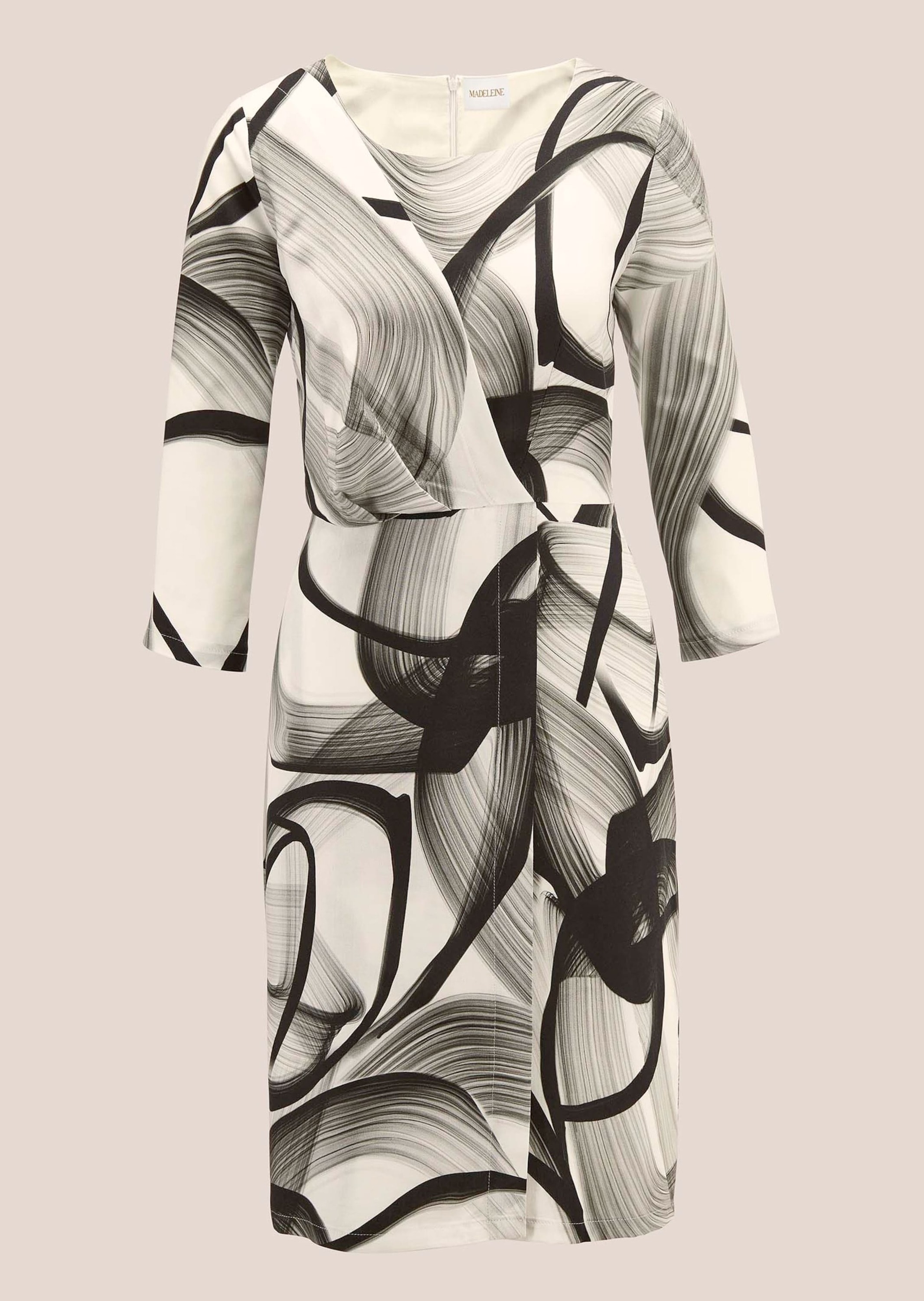 MADELEINE Sommerkleid "Kleid Wickelkleid mit Grafikprint, 3/4-Arm"