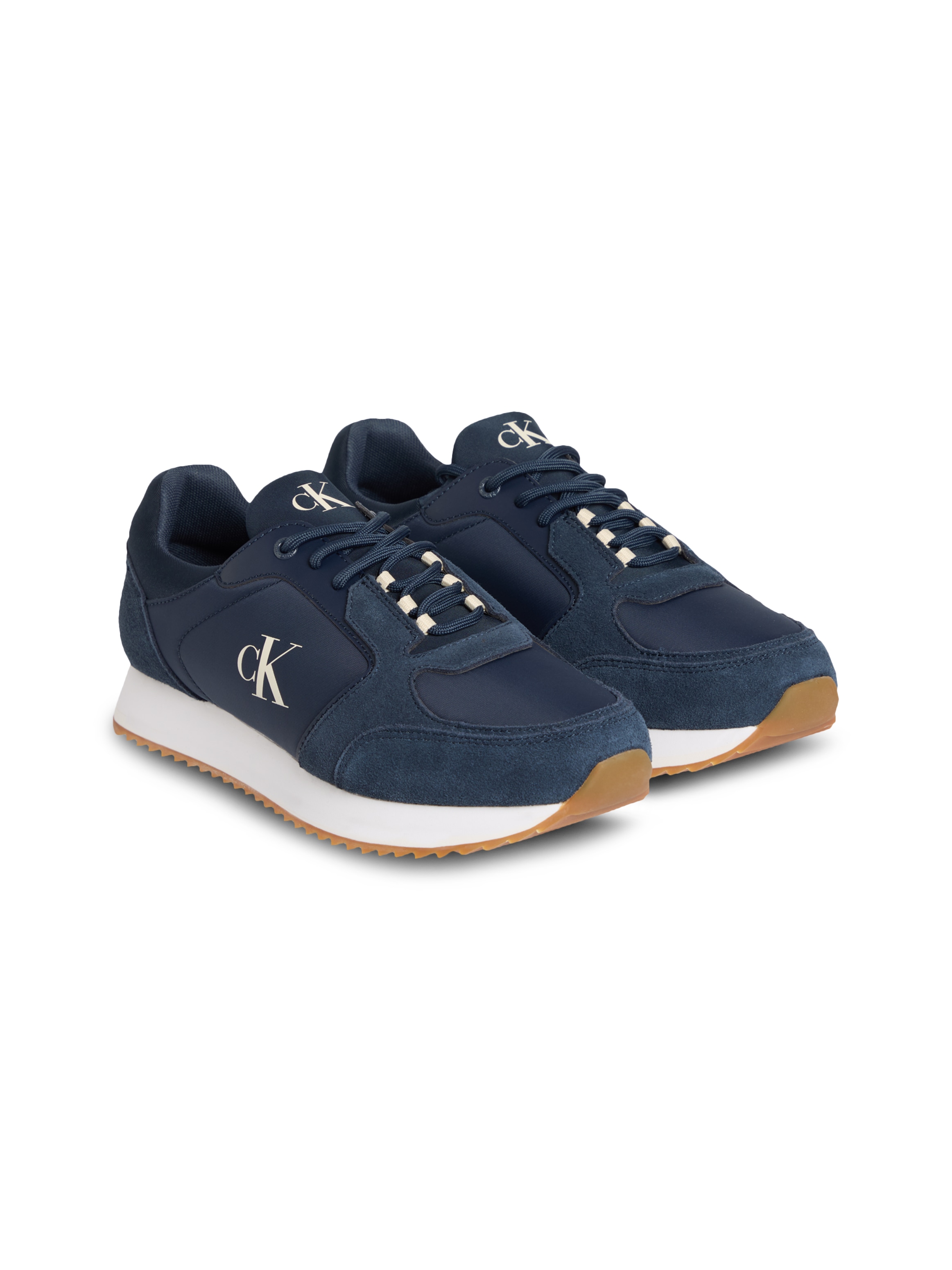 Calvin Klein Jeans Slip-On Sneaker »RETRO RUNNER SOCK LACE UP NY-SU«, Halbschuh, Freizeitsneaker mit CK-Logo und aufgesetzter Schnürung