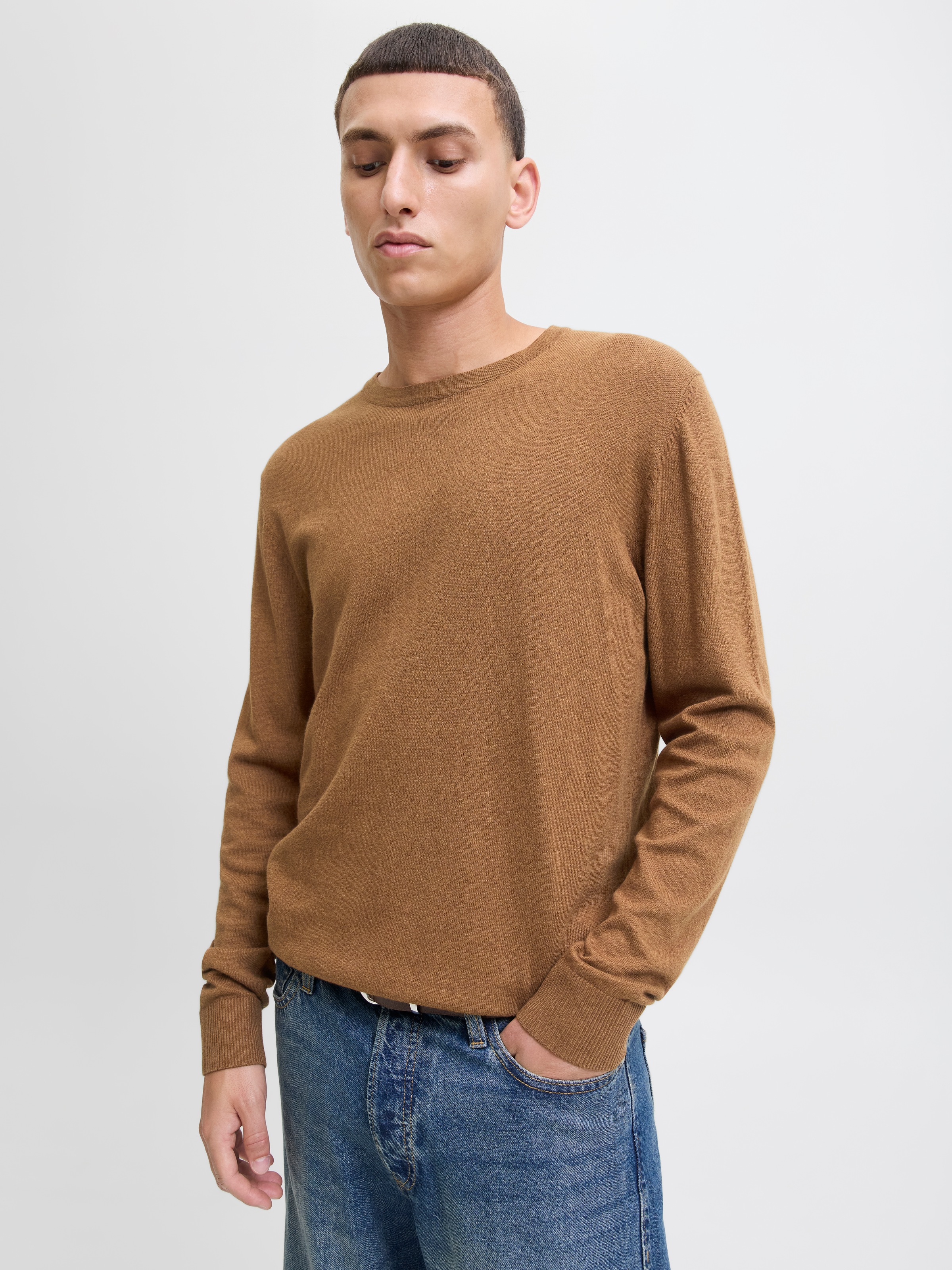 Jack & Jones Strickpullover "JJEEMIL KNIT CREW NECK NOOS", mit Rundhalsauss günstig online kaufen