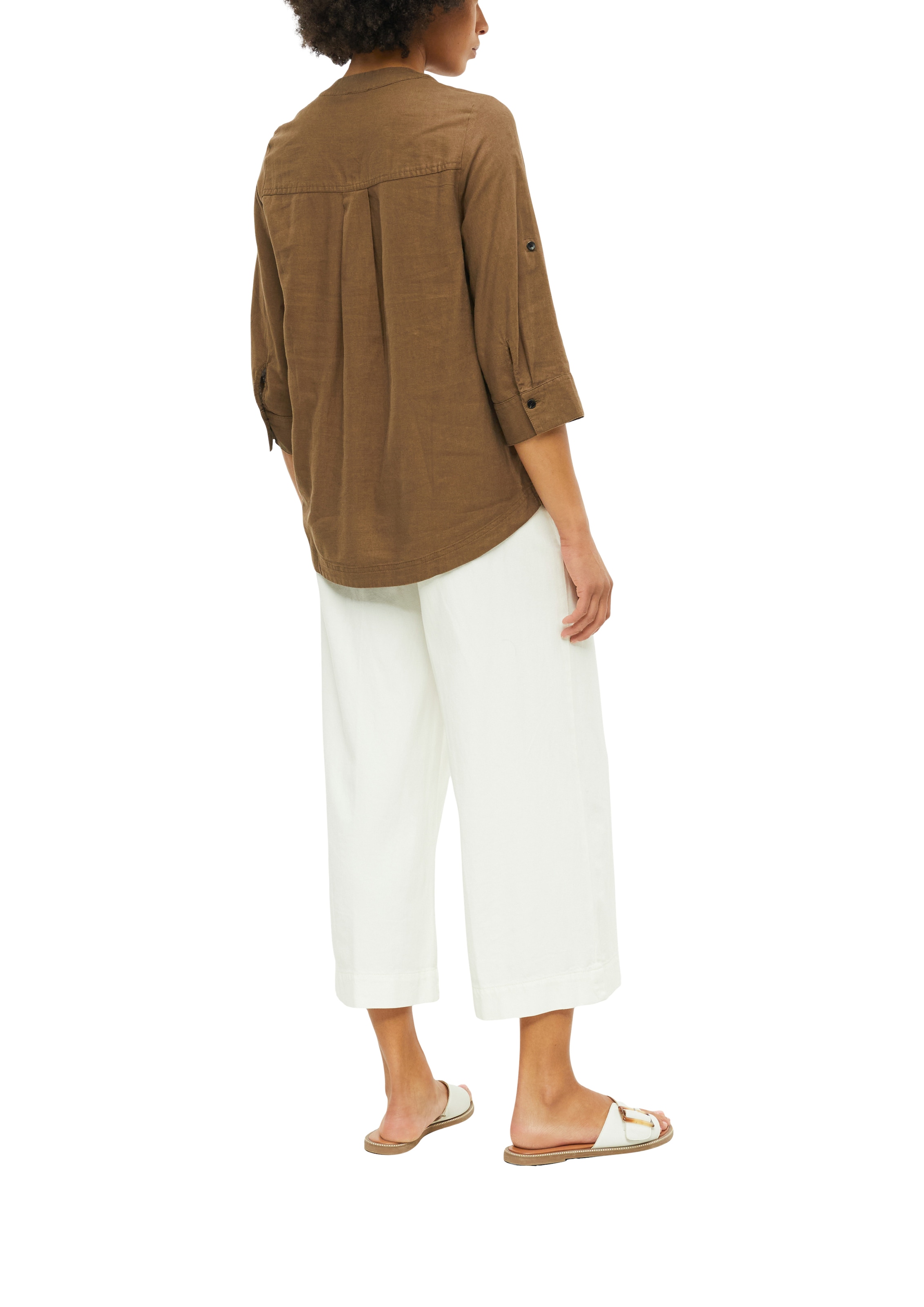 s.Oliver Shirtbluse krempelbar, kühlender Leinenmix