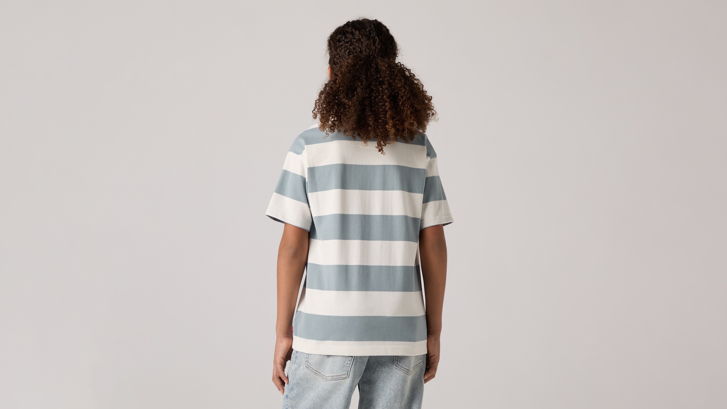 Levi's Kids 9ep864 T-Shirt à Manches Courtes Rayé Gris 16 Ans 5