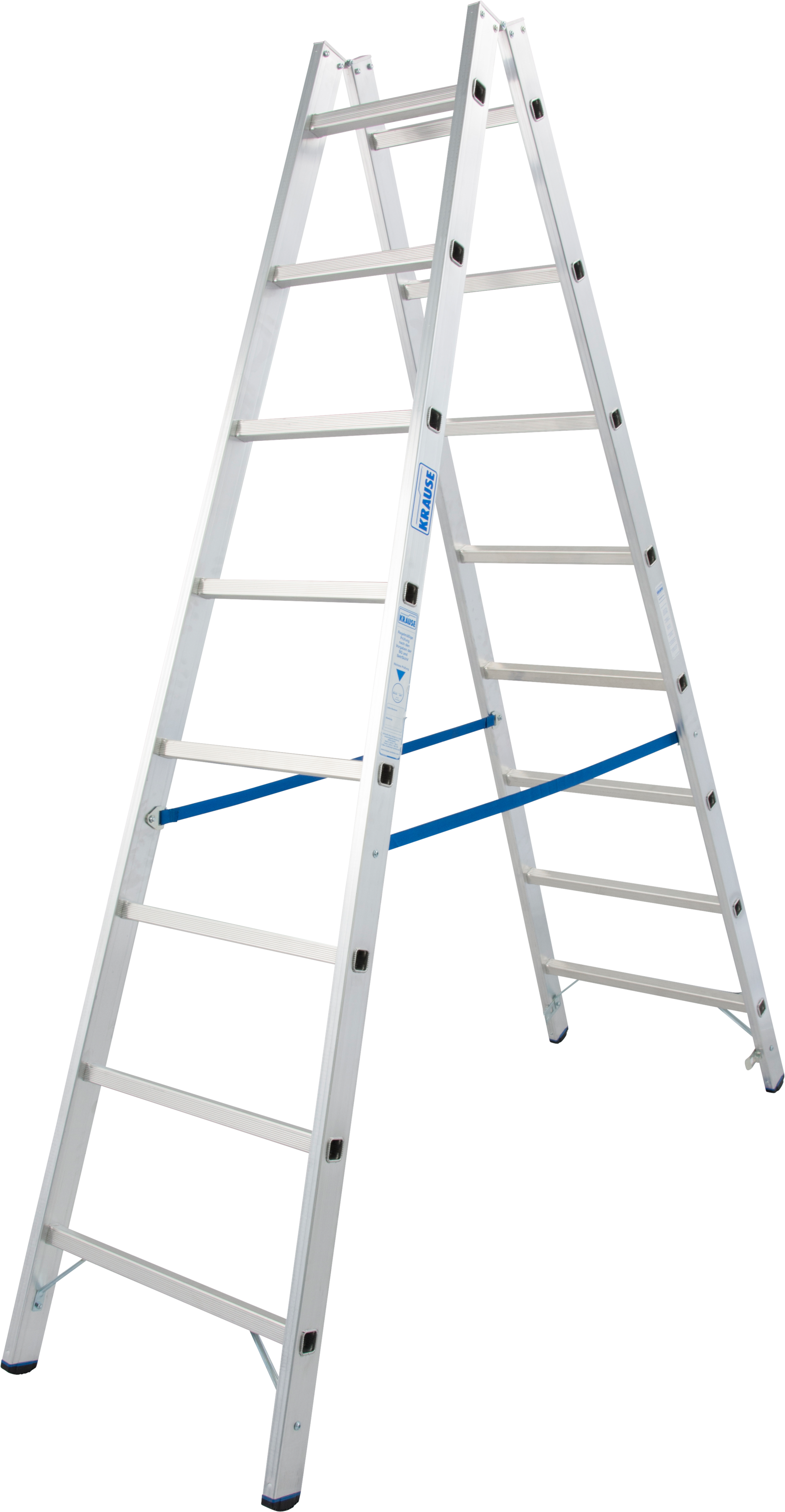 KRAUSE Stehleiter "STABILO", 2x8 Sprossen, silber, Leitern
