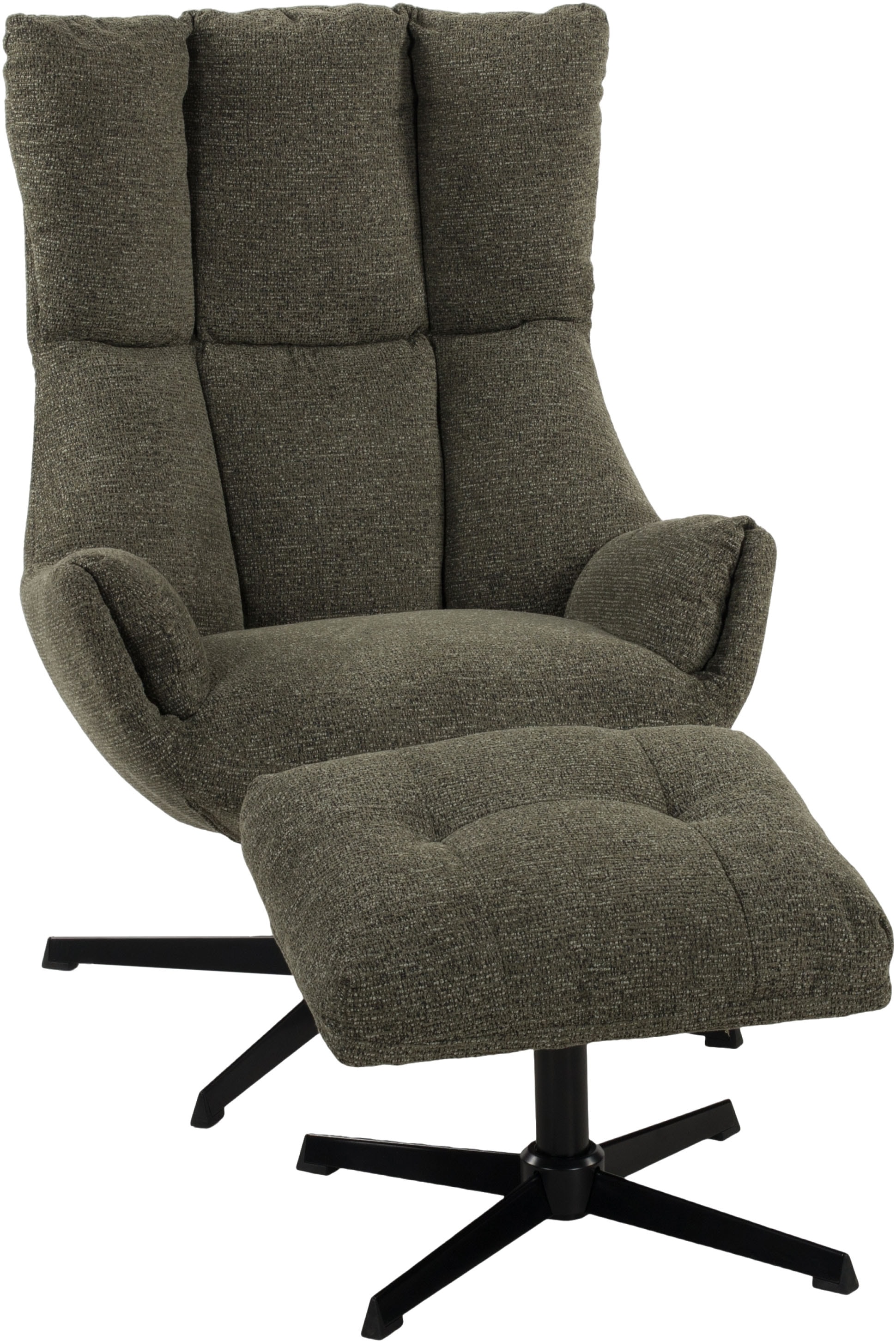 Duo Collection Relaxsessel »Pruna« 360° drehbar mit Rückholfunktion, Wippmechanik, inkl. Hocker