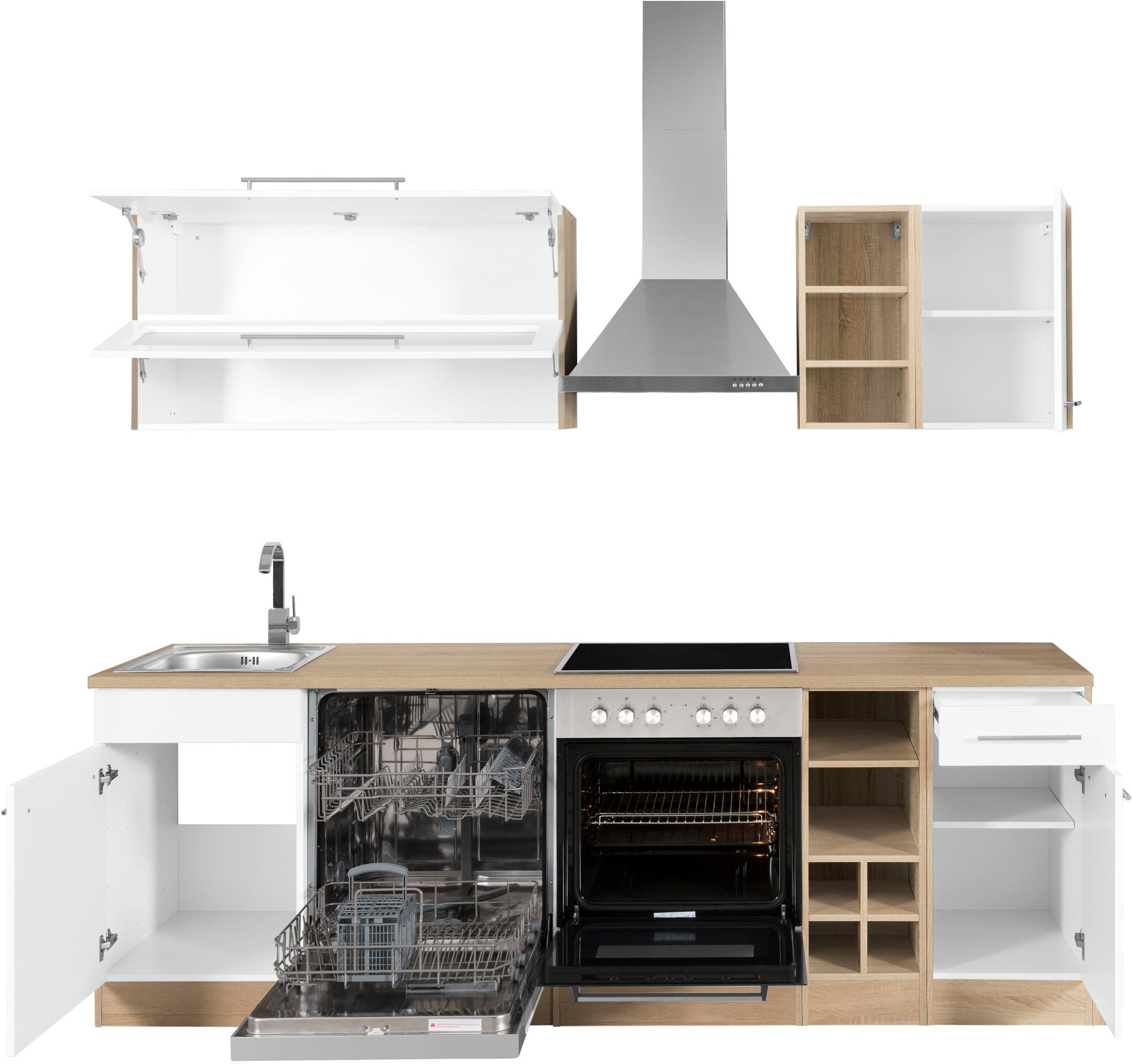 KOCHSTATION Küchenzeile »KS-Eton«, mit E-Geräten, Breite 240 cm