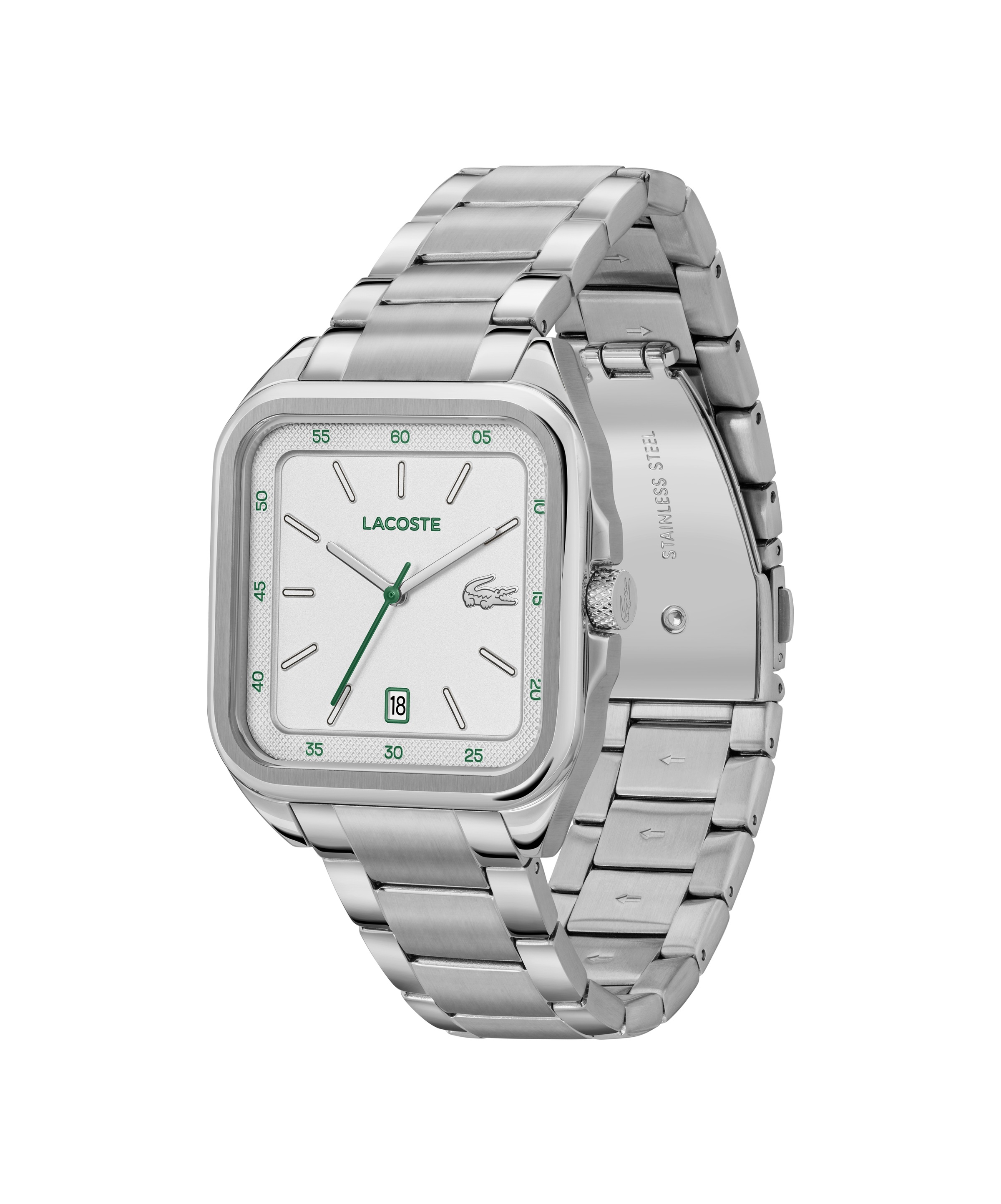 Lacoste Quarzuhr »LACOSTE.12.12 UP« Armbanduhr, Herrenuhr, Edelstahlarmband, analog