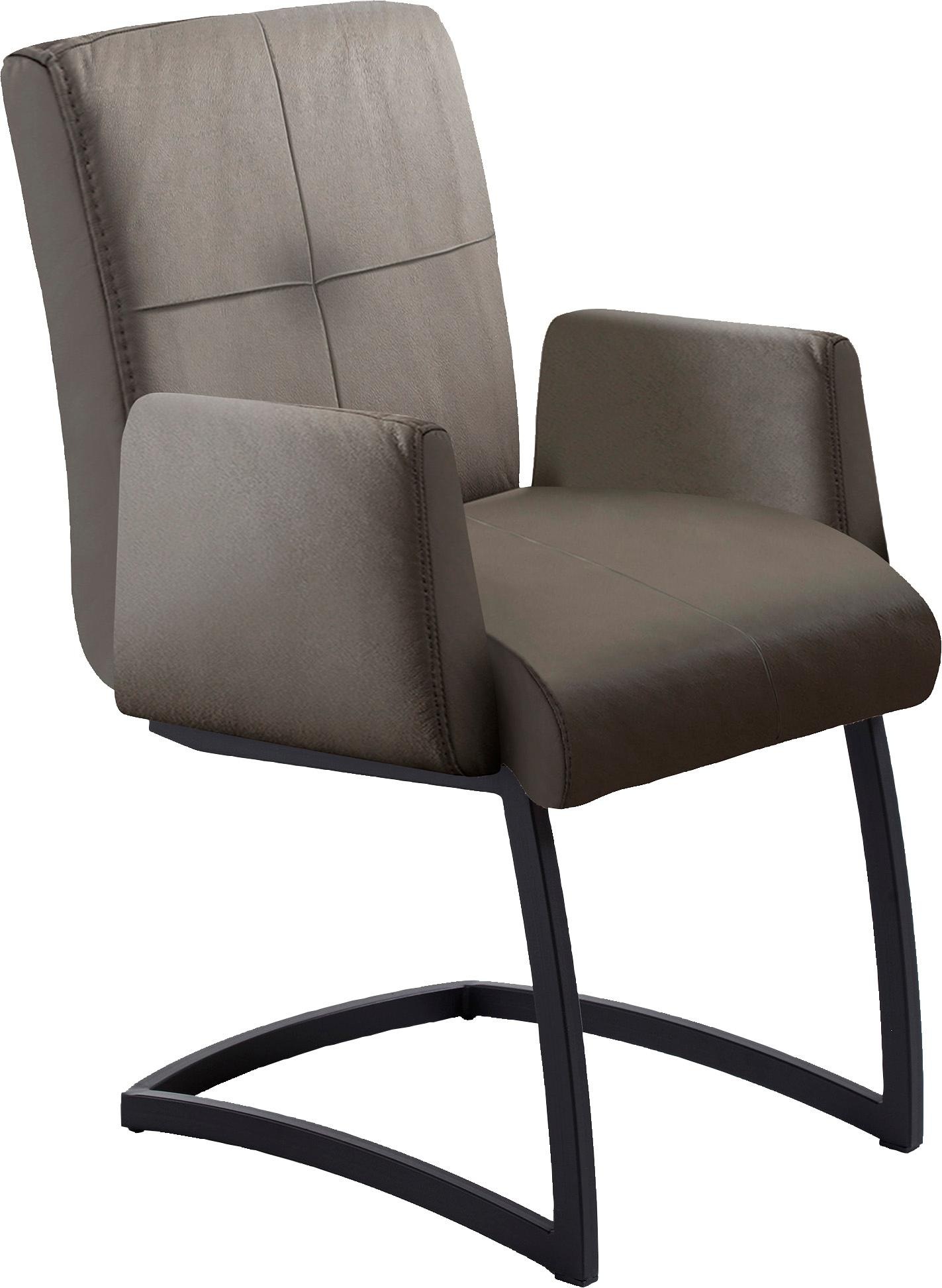 exxpo - sofa fashion Freischwinger »Affogato mit komfortablen Armlehnen«, Kunstleder SOFTLUX®, attraktiven Kreuznaht in der Rückenlehne