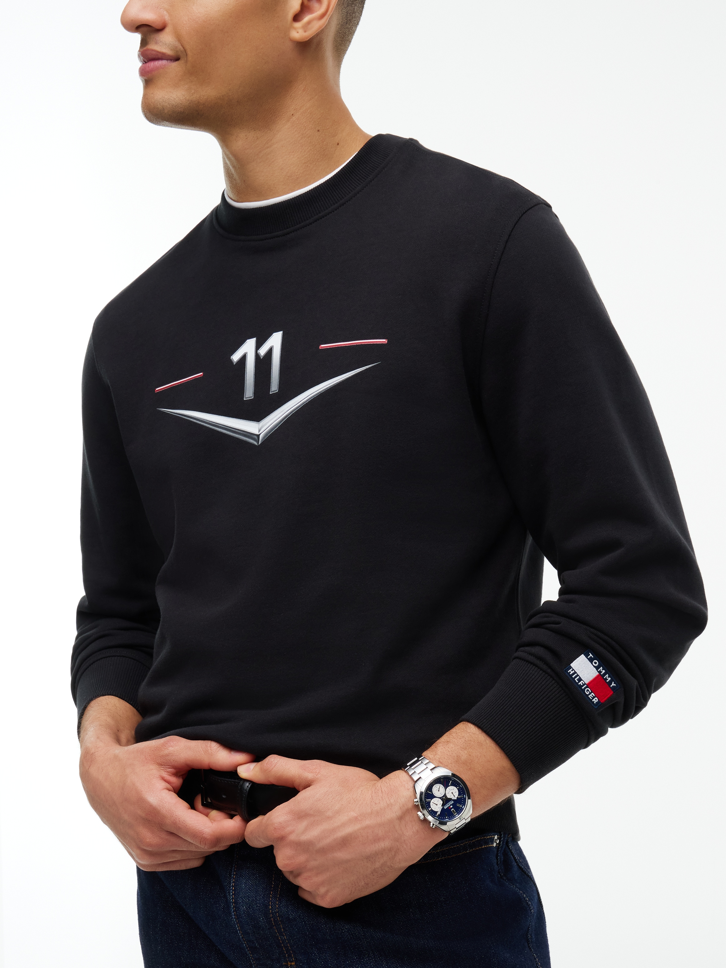 Tommy Hilfiger Sweatshirt »TH x Cadillac Formula 1® Team DRIVERS CHEVRON«, aus Baumwolle, Unisex
