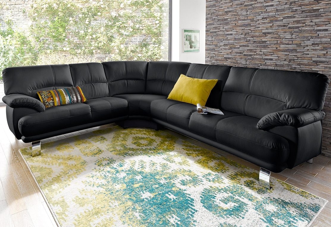 TRENDMANUFAKTUR Ecksofa »Cecilia in italienischem Design, modern und komfortabel, L-Form«, bequeme Armlehnen, mit langem Schenkel