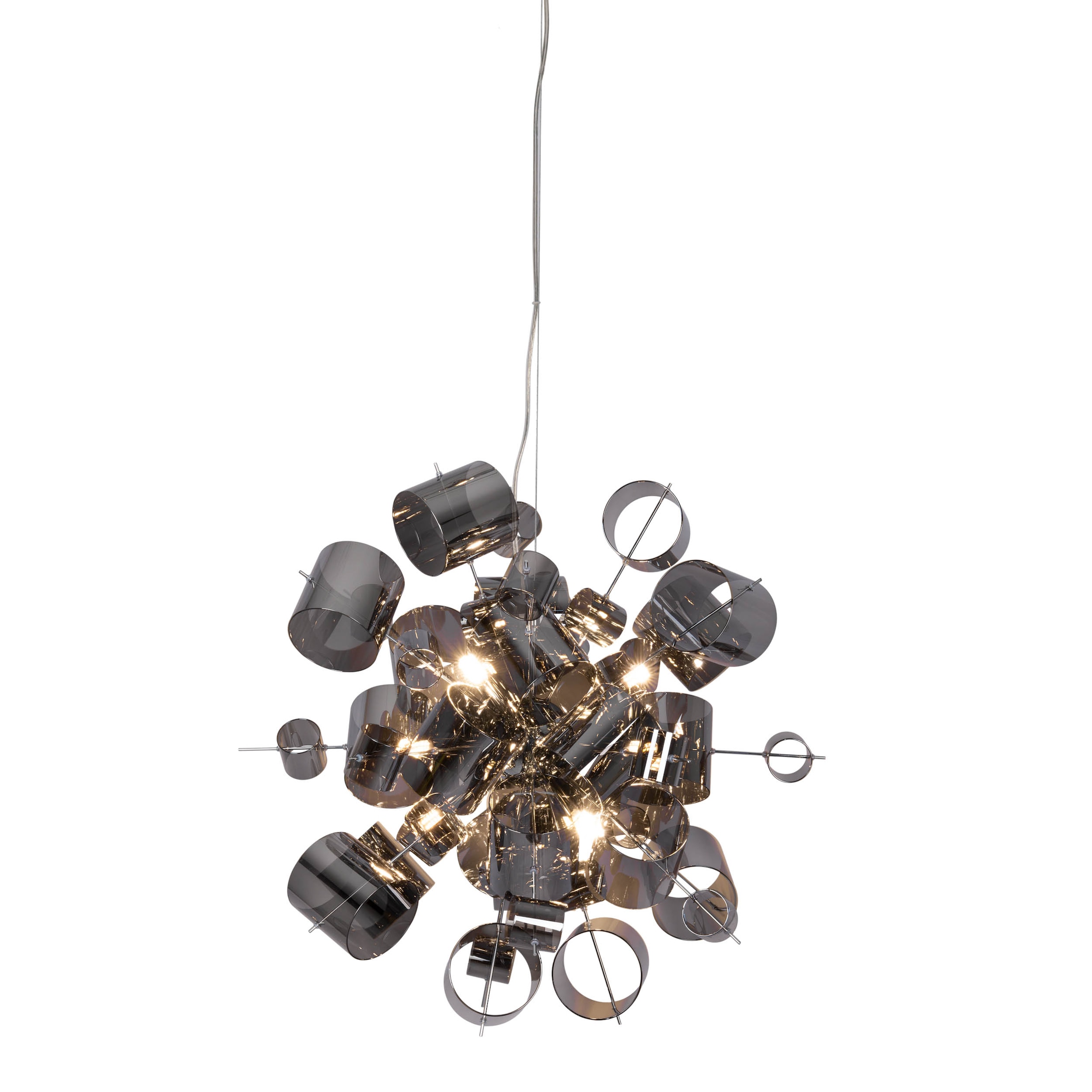 näve Pendelleuchte »Sirius« G9 1 Stk. exkl. 9x G9, aus hochwertigem Metall in Chrom, Gläser smokey, H: 190cm