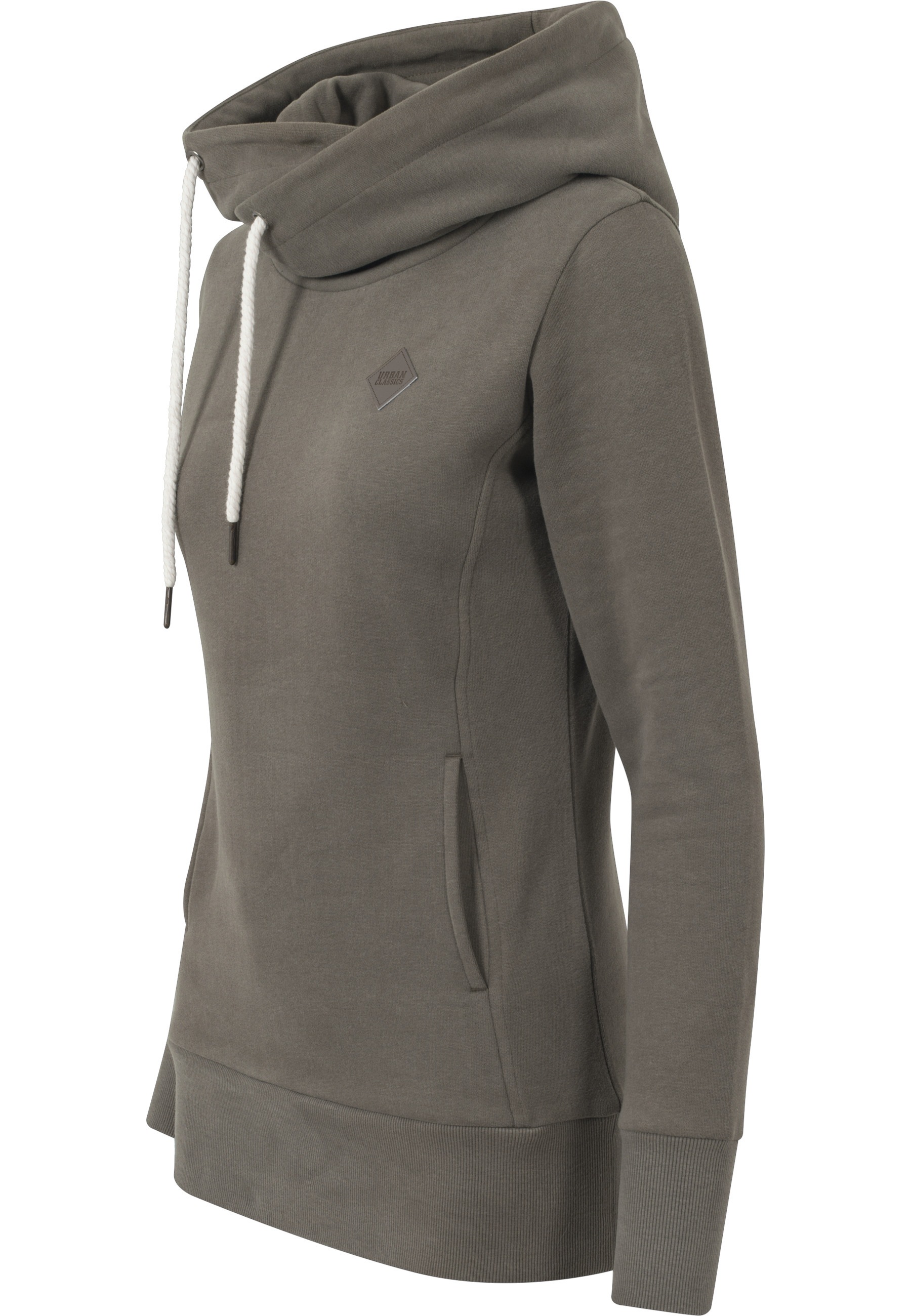 URBAN CLASSICS Kapuzenpullover »Urban Classics Damen Ladies Long Logopatch Hoody« 1 Stk.