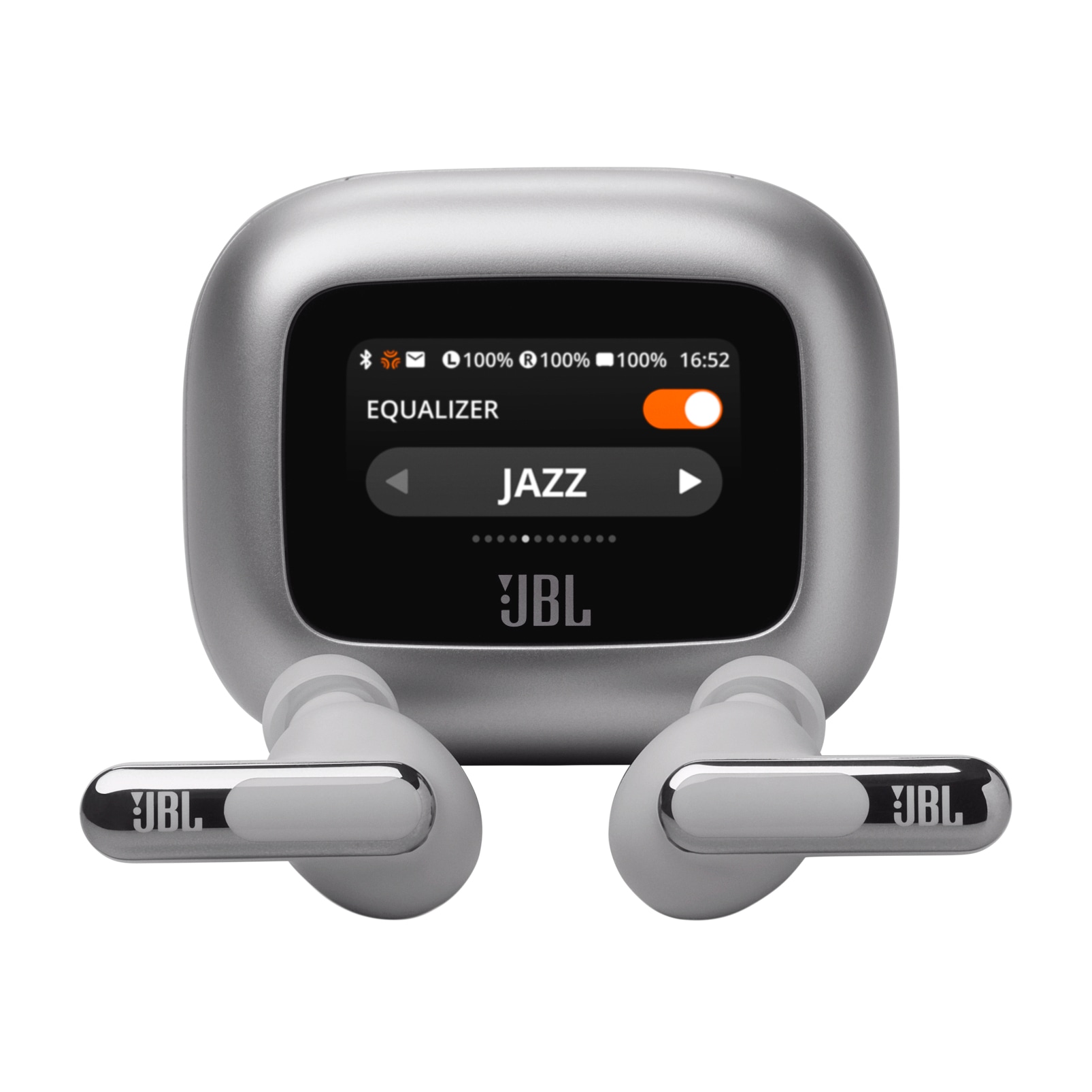 JBL wireless In-Ear-Kopfhörer "LIVE BEAM 3", B:10cm H:6cm T:19cm, silber, Kopfhörer, True Adaptive Noise Cancelling, IP55, Personi-Fi 3.0