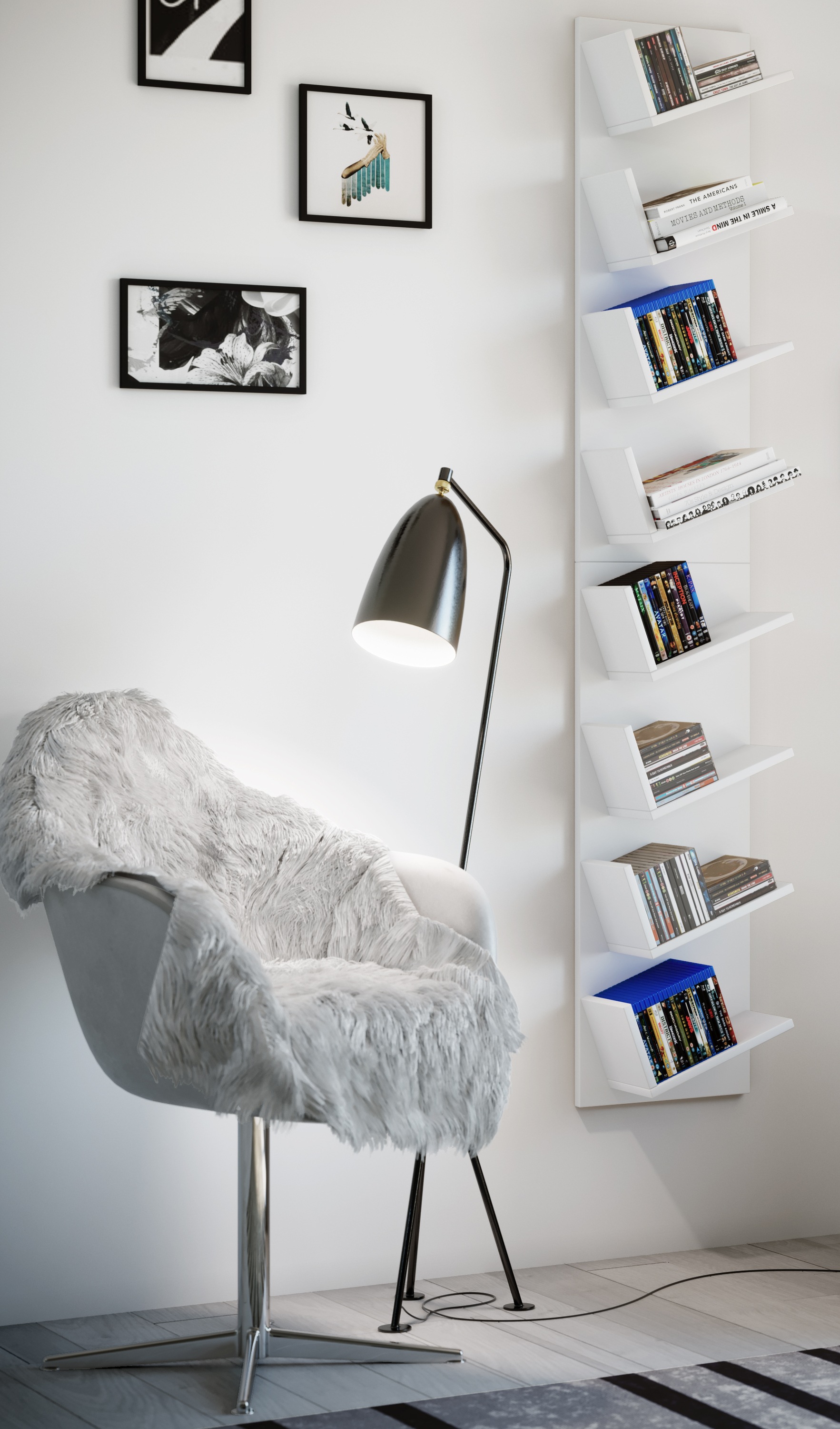 VCM Wandregal »VCM Holzregal hängend | platzsparendes Regal | Maße: H. 180 x B. 33 x T. 16 cm | Elegantes Regal hängend | Aufbewahrungsregal | Bücherregal | Wandboard - Lansi Maxi«