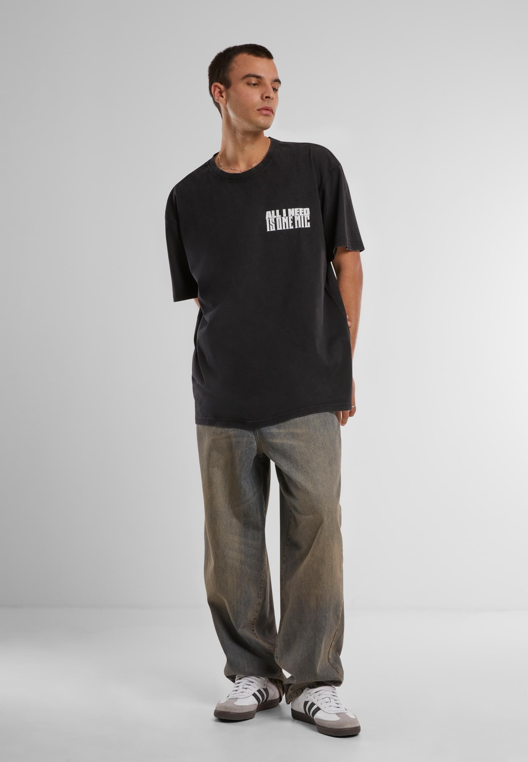 MisterTee T-Shirt »MisterTee Herren Nas Stillmatic Acid Washed Oversize Tee«, (1 tlg.)