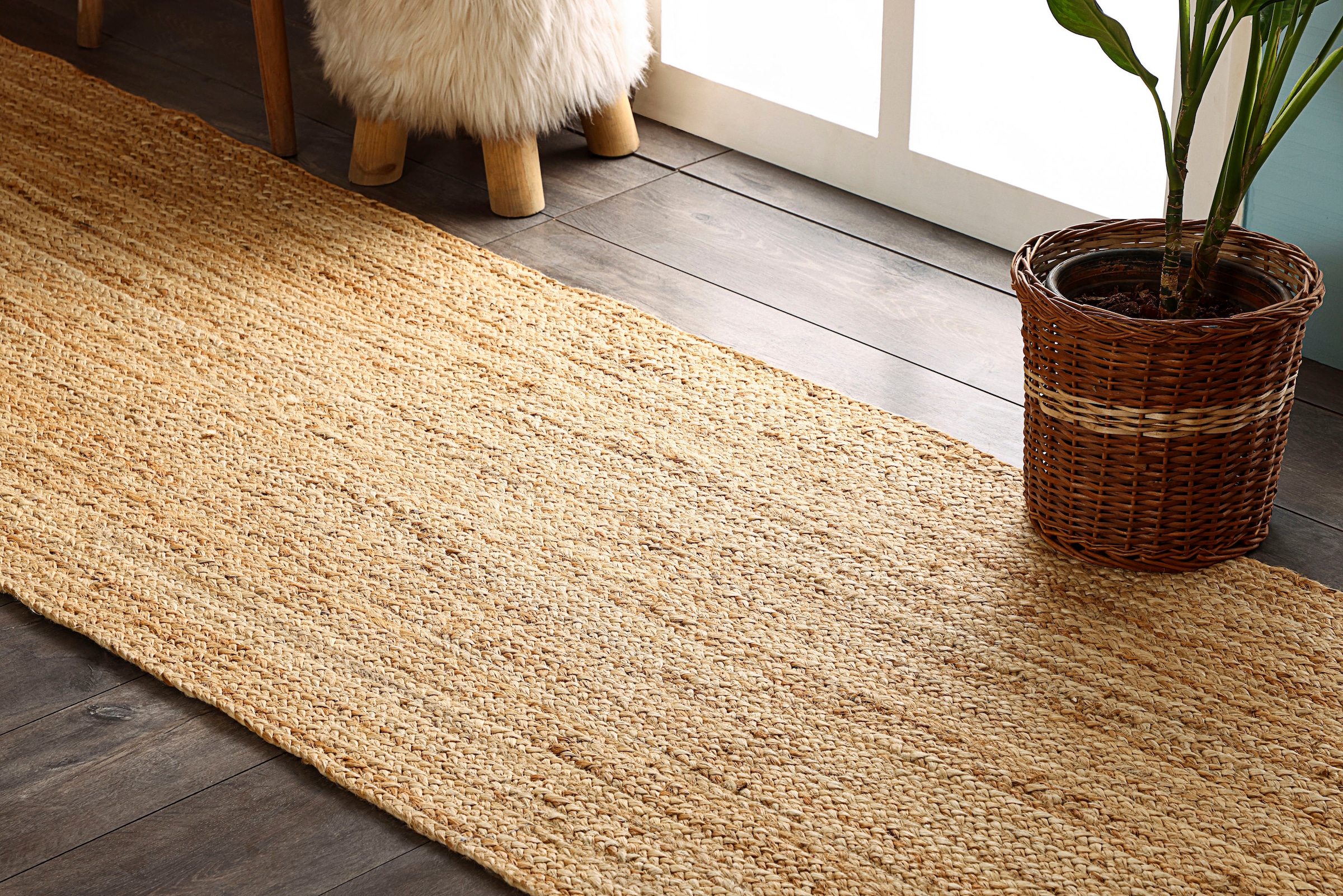 Myflair Möbel & Accessoires Läufer »Lola«, rechteckig, 10 mm Höhe, Juteteppich, Wendeteppich, handgeflochten, 100% Naturfaser, Boho-Style