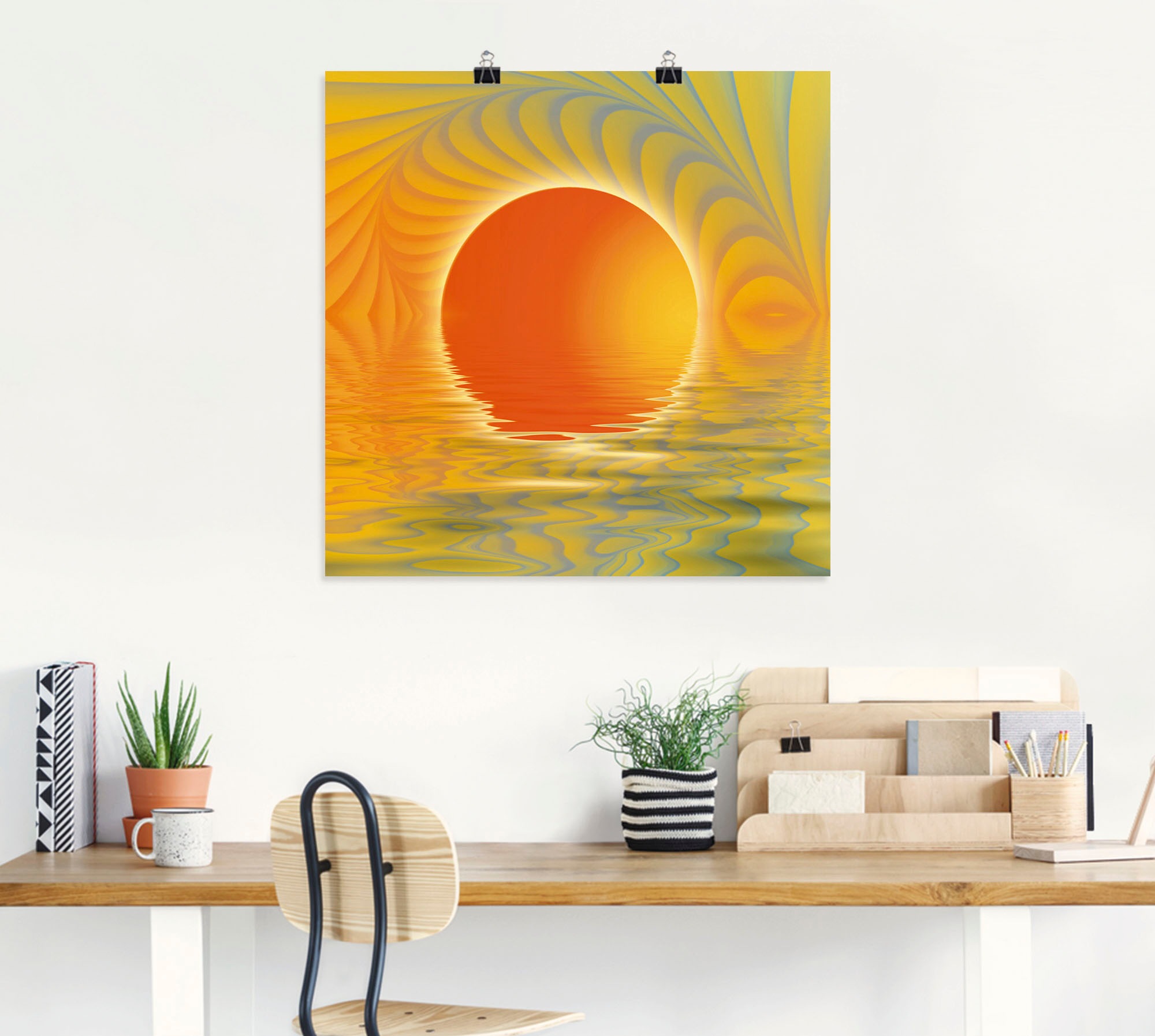 Artland Wandbild "Abstrakter Sonnenuntergang", Muster, (1 St.), als Leinwan günstig online kaufen