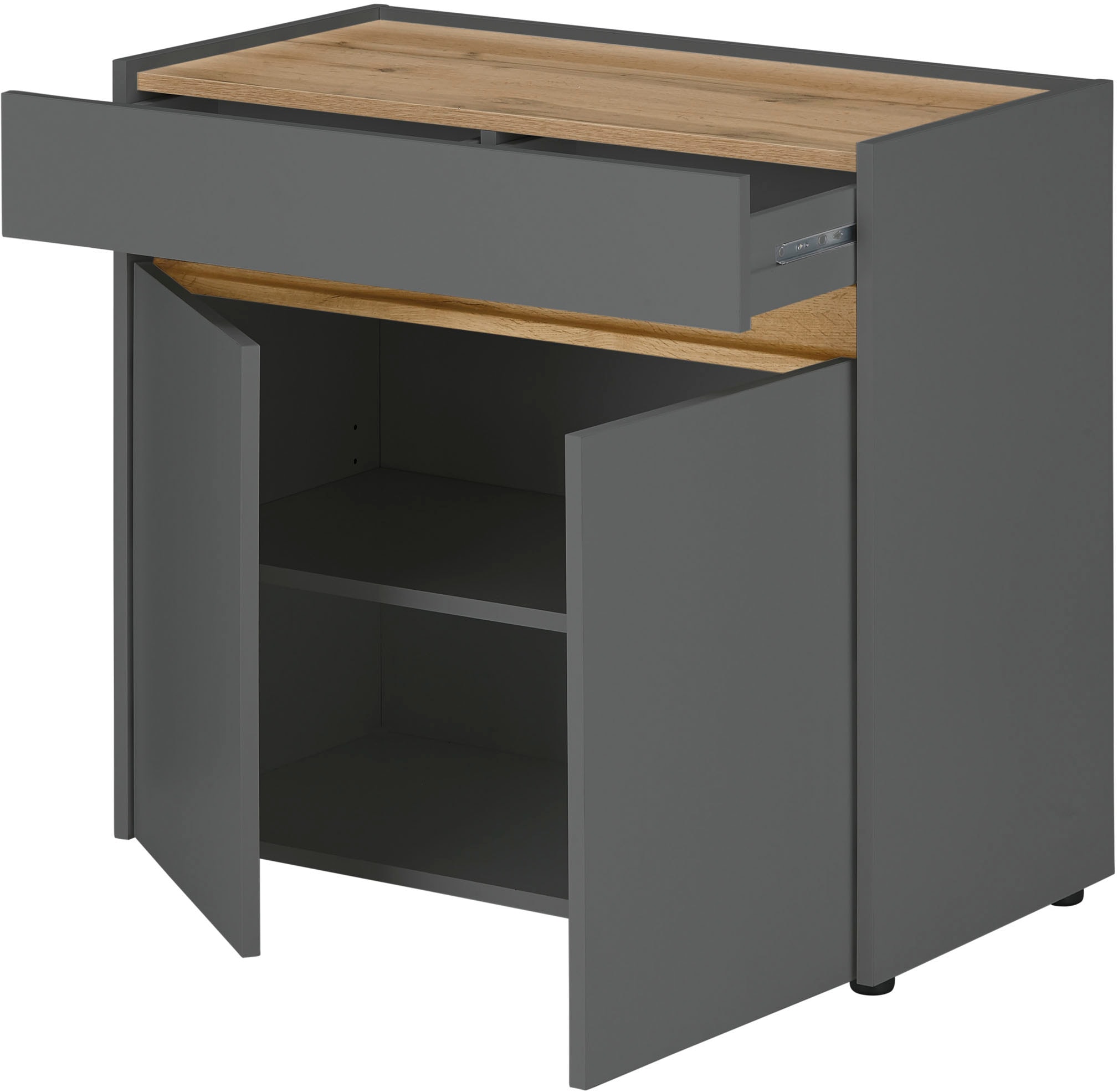 INOSIGN Büromöbel-Set »CITY/GiRON, modernes Design, Homeoff., Büro in zwei Farben/Wotan Eiche«, (Set, 3 tlg.), enthält Unterschrank, Kommode, Schreibtisch, wohnliches Home Office