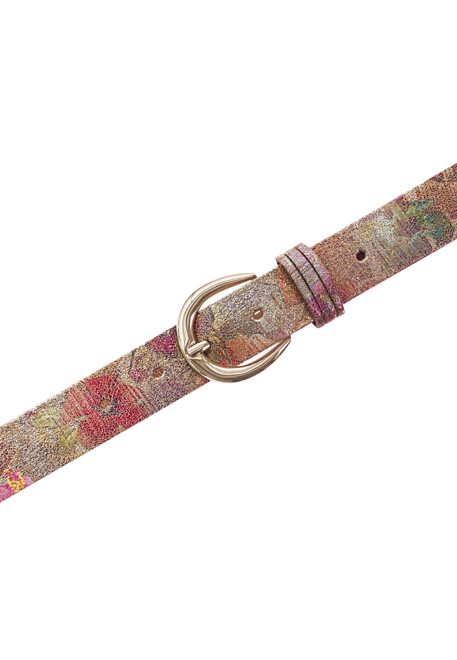 Tamaris Ledergürtel, Florales Muster im Metallic-Design oder Animal-Look, 3 cm breit