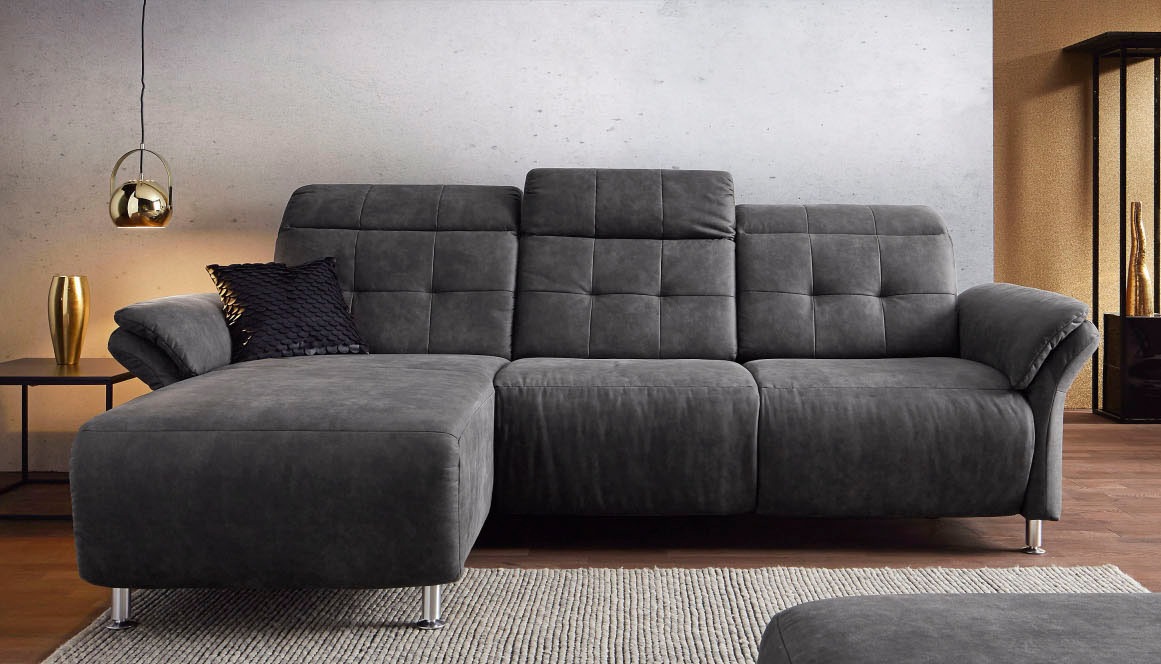 Places of Style Ecksofa »Manhattan L-Form«, 2 Sitze mit elektrischer Relaxfunktion, verstellbare Armlehnen