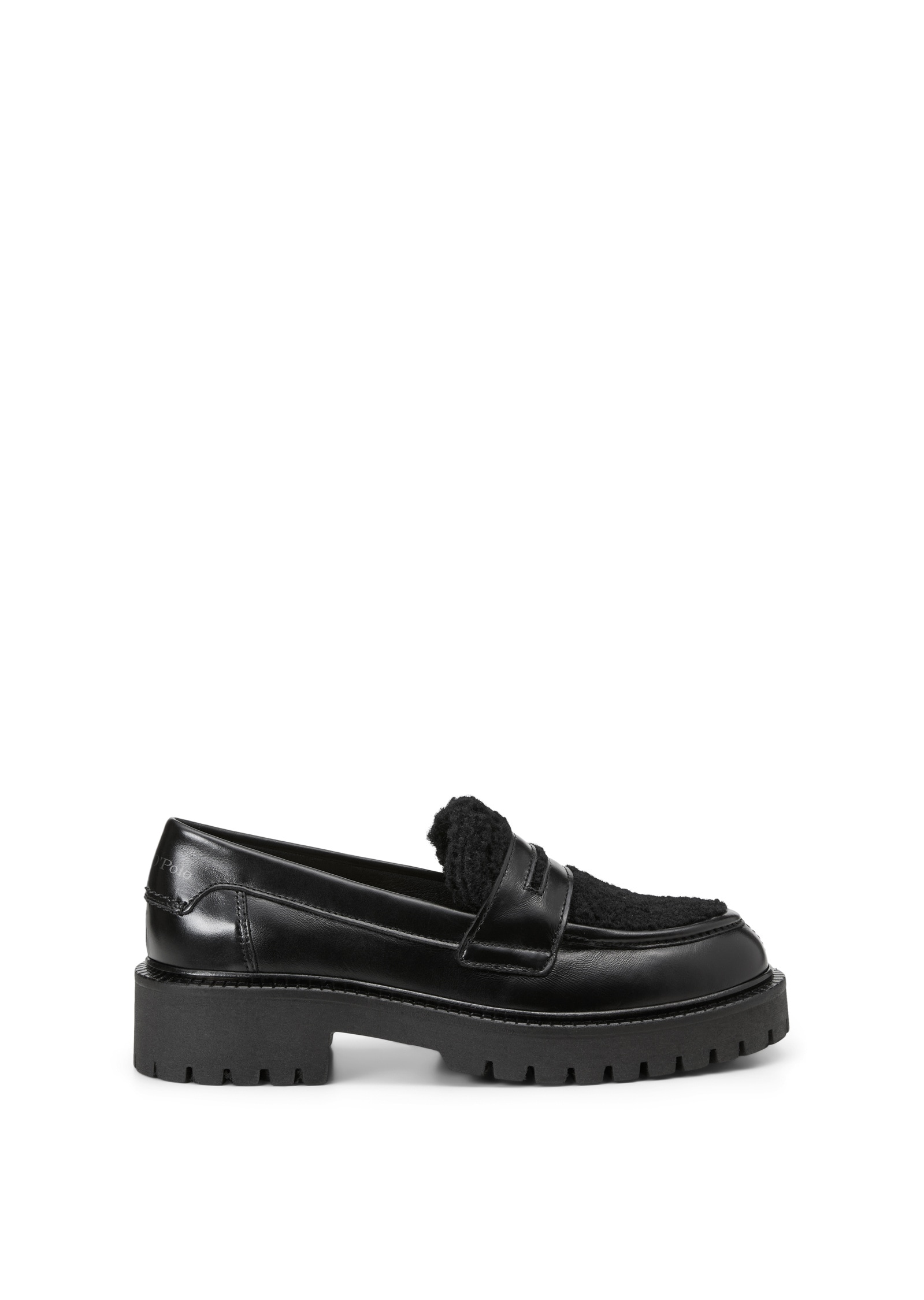Marc O'Polo Loafer »aus gewachstem Leder und Teddyfell«