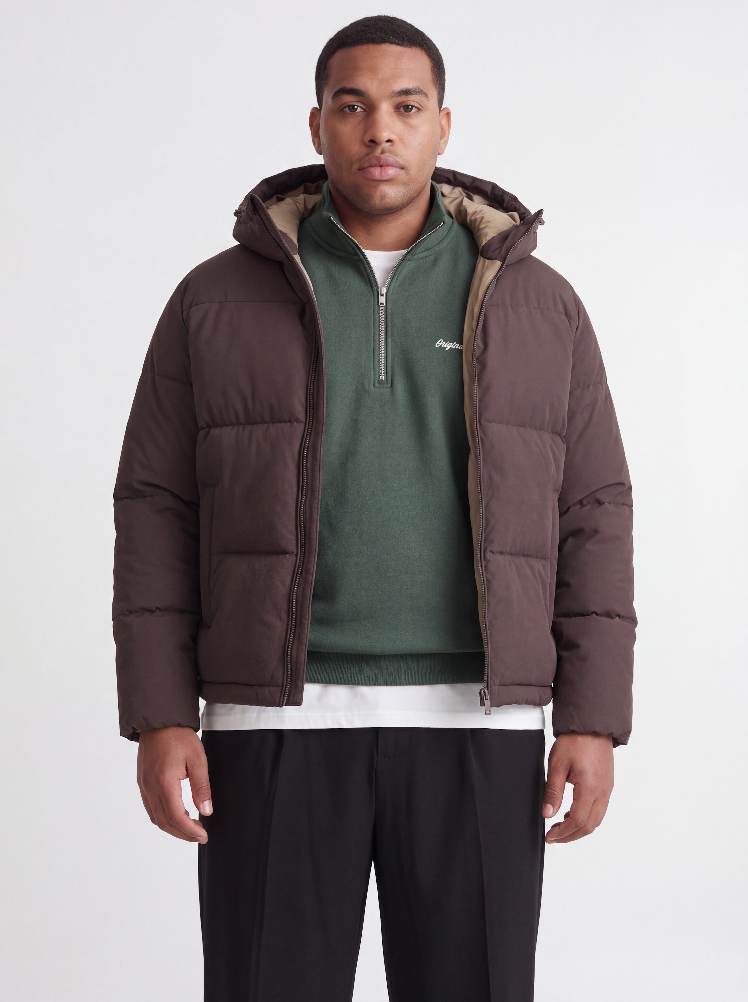 Jack & Jones PlusSize Steppjacke »JJGALAXY PUFFER JACKET PLS« mit Kapuze Kunstfaser,