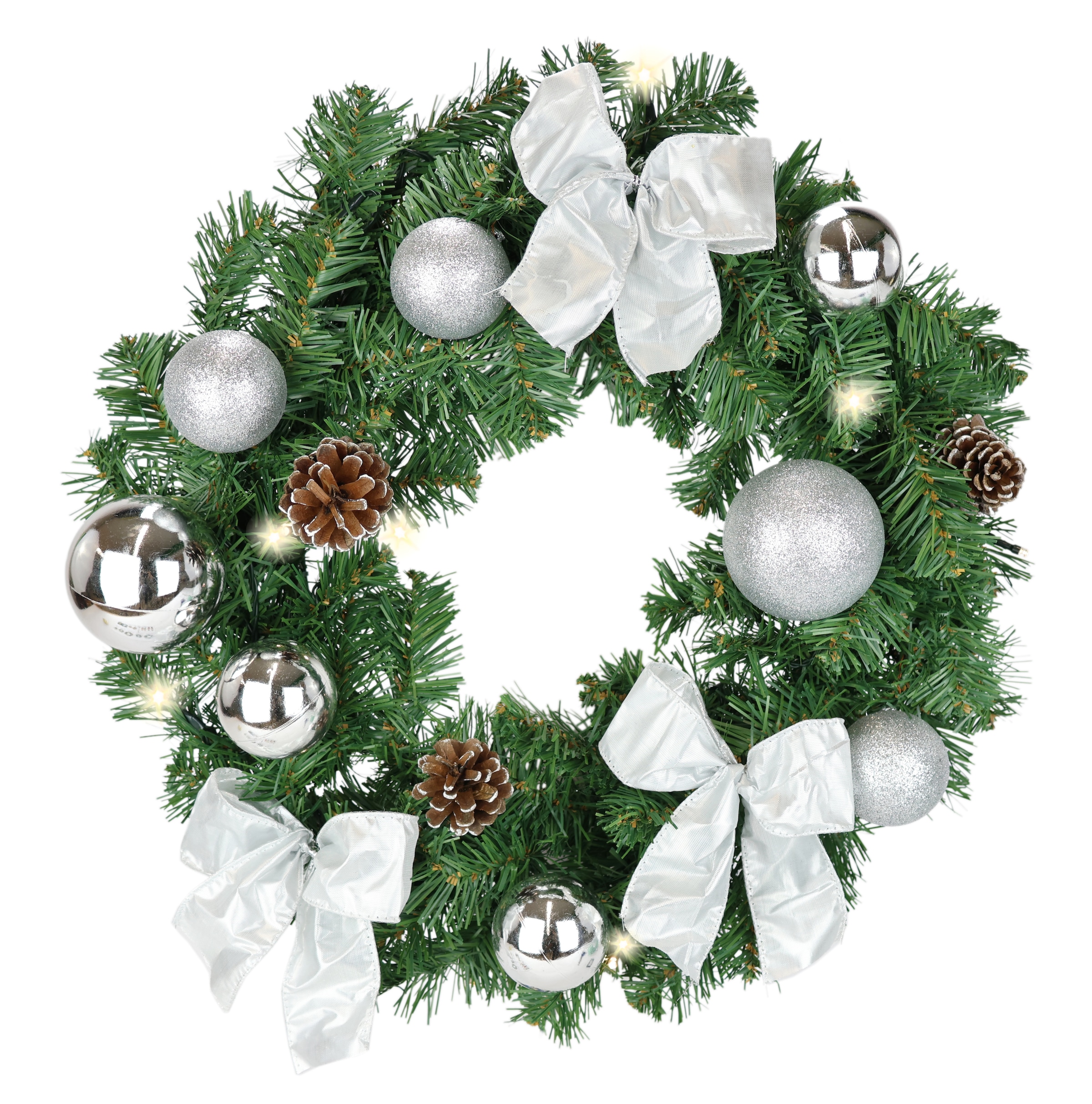 I.GE.A. Kunstkranz "LED-Weihnachtskranz dekoriert" Kranz mit Kugeln Schleif günstig online kaufen