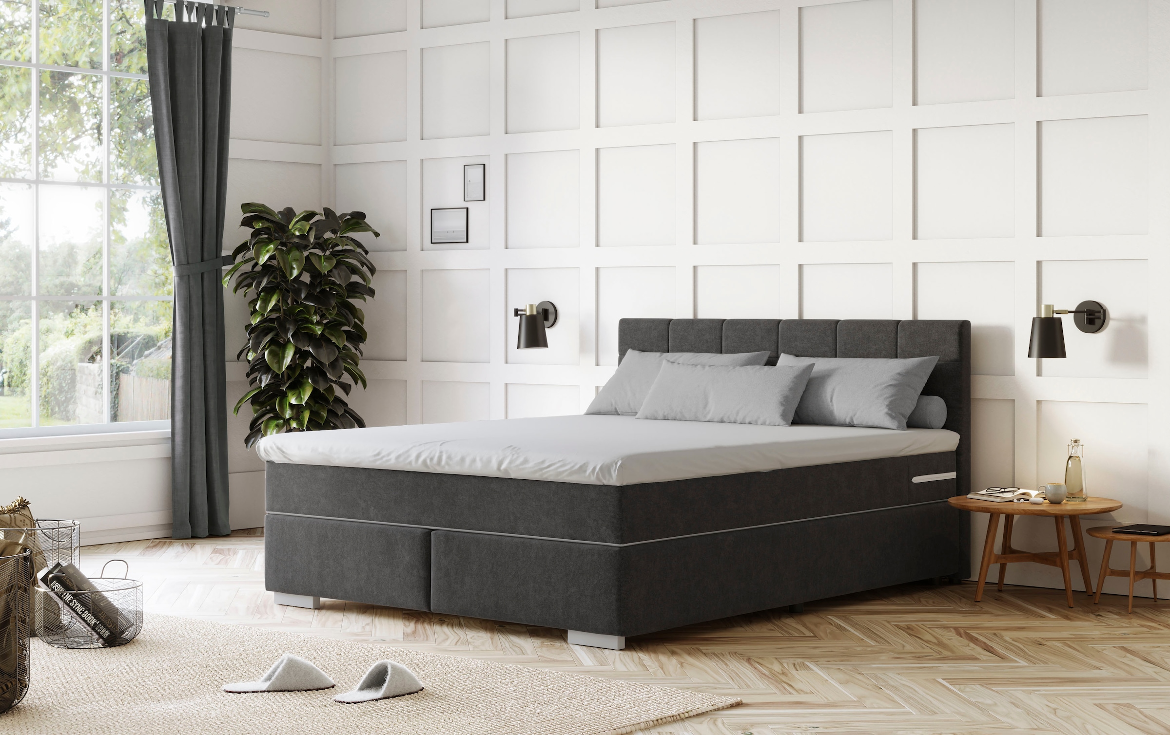 COTTA Boxspringbett "Simba erhältlich in verschiedenen Breiten, Farben und Härtegraden" Bezugsstoff: Struktur fein