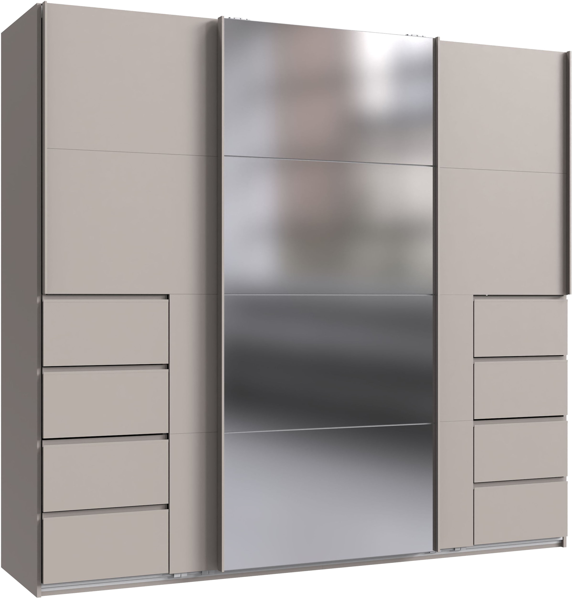 Wimex Schwebetürenschrank "Bali in den Breiten 225cm & 270cm, Kleiderschrank mit Spiegel" Schrank mit 3 Türen, Farbe: Kaschmir