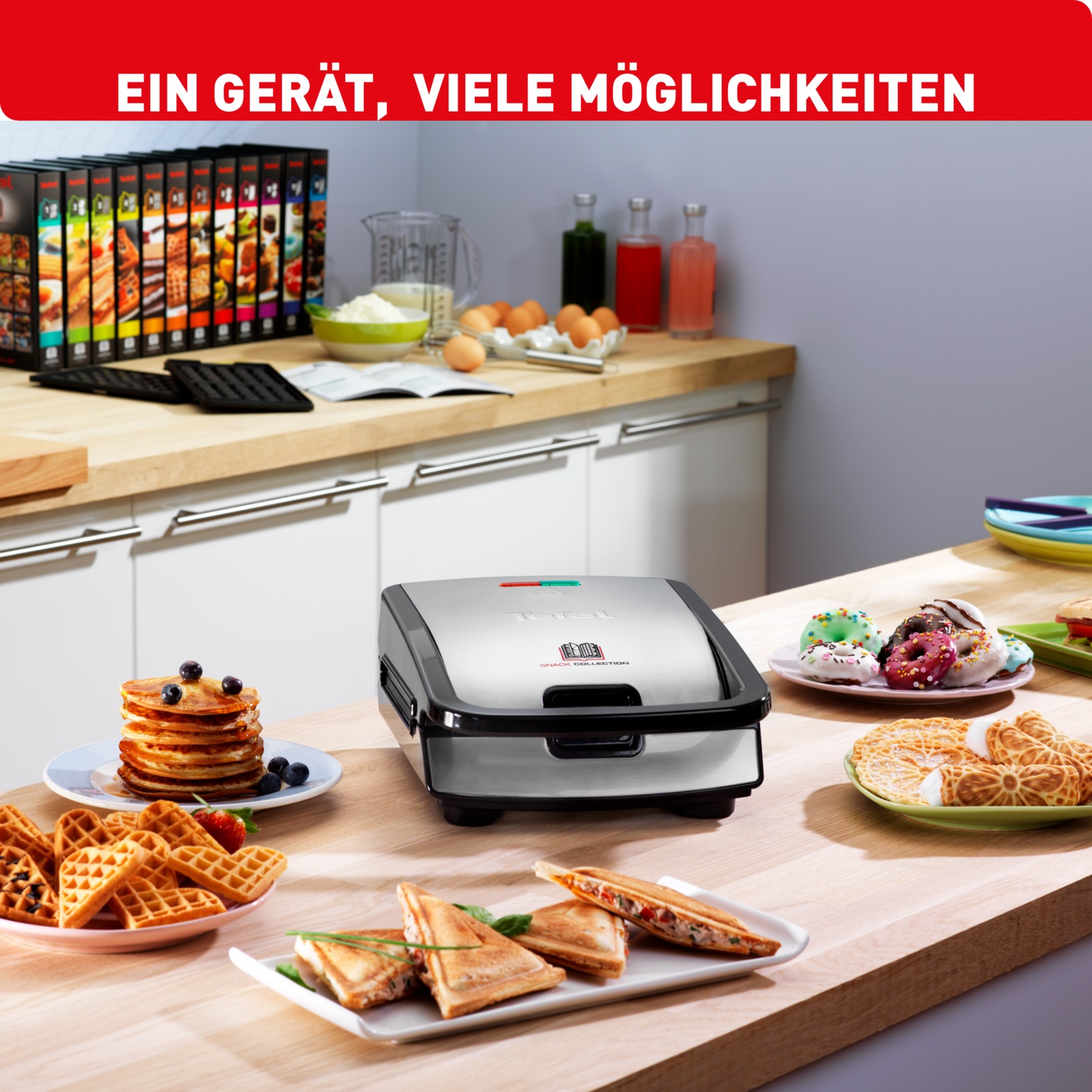 Tefal Waffeleisen "SW854D Snack Collection" 700 W inkl. 4 antihaft Plattens günstig online kaufen