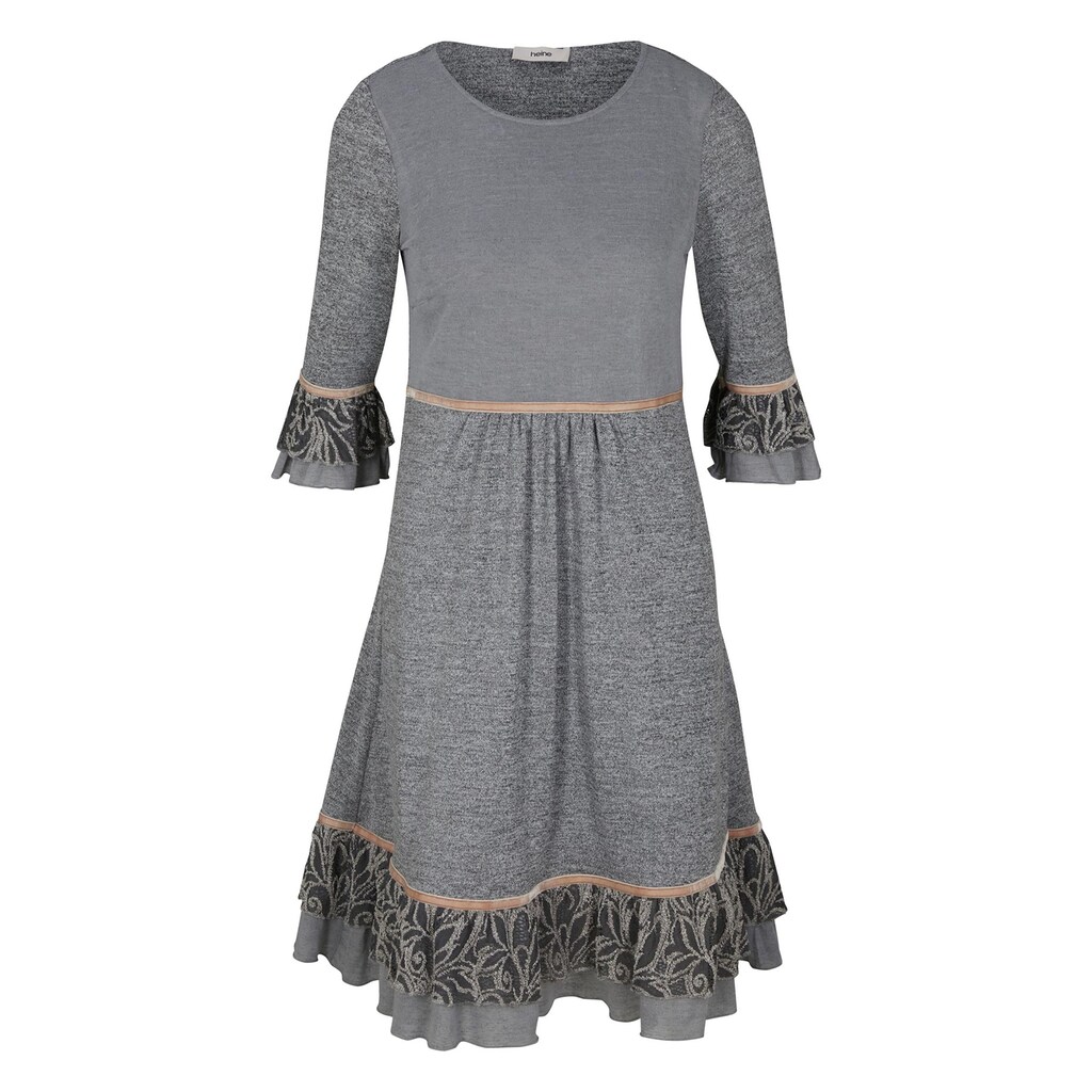 Damenmode Kleider LINEA TESINI by Heine Jerseykleid »Jersey-Kleid« grau-melange