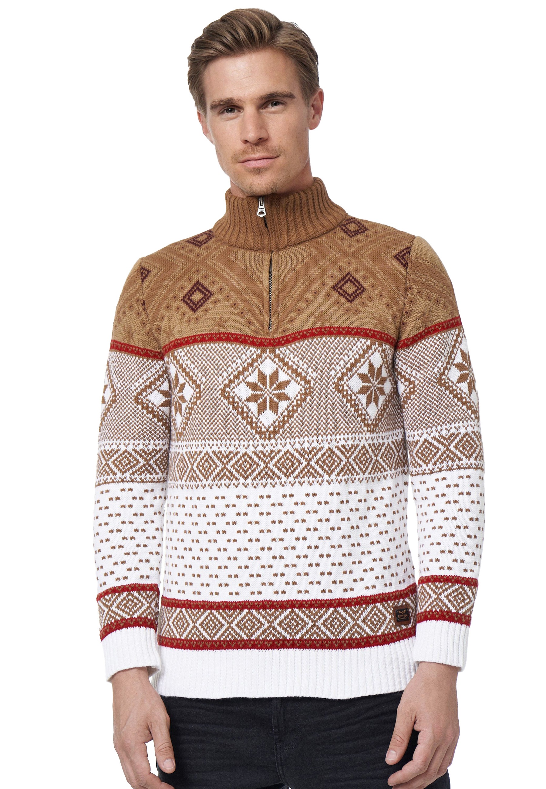 Rusty Neal Strickpullover, mit winterlichem Muster