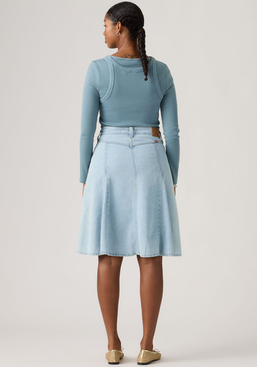 Thumbnail - Levis Jeansrock "GODET KNEE LENGTH SKIRT" Midirock mit Falten