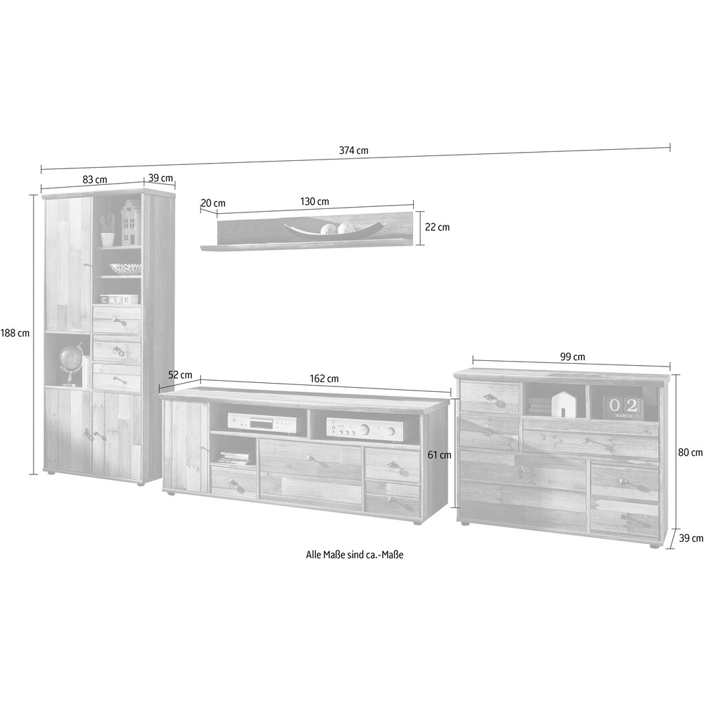 Innostyle Wohnwand »BONANZA«, (4 St.)