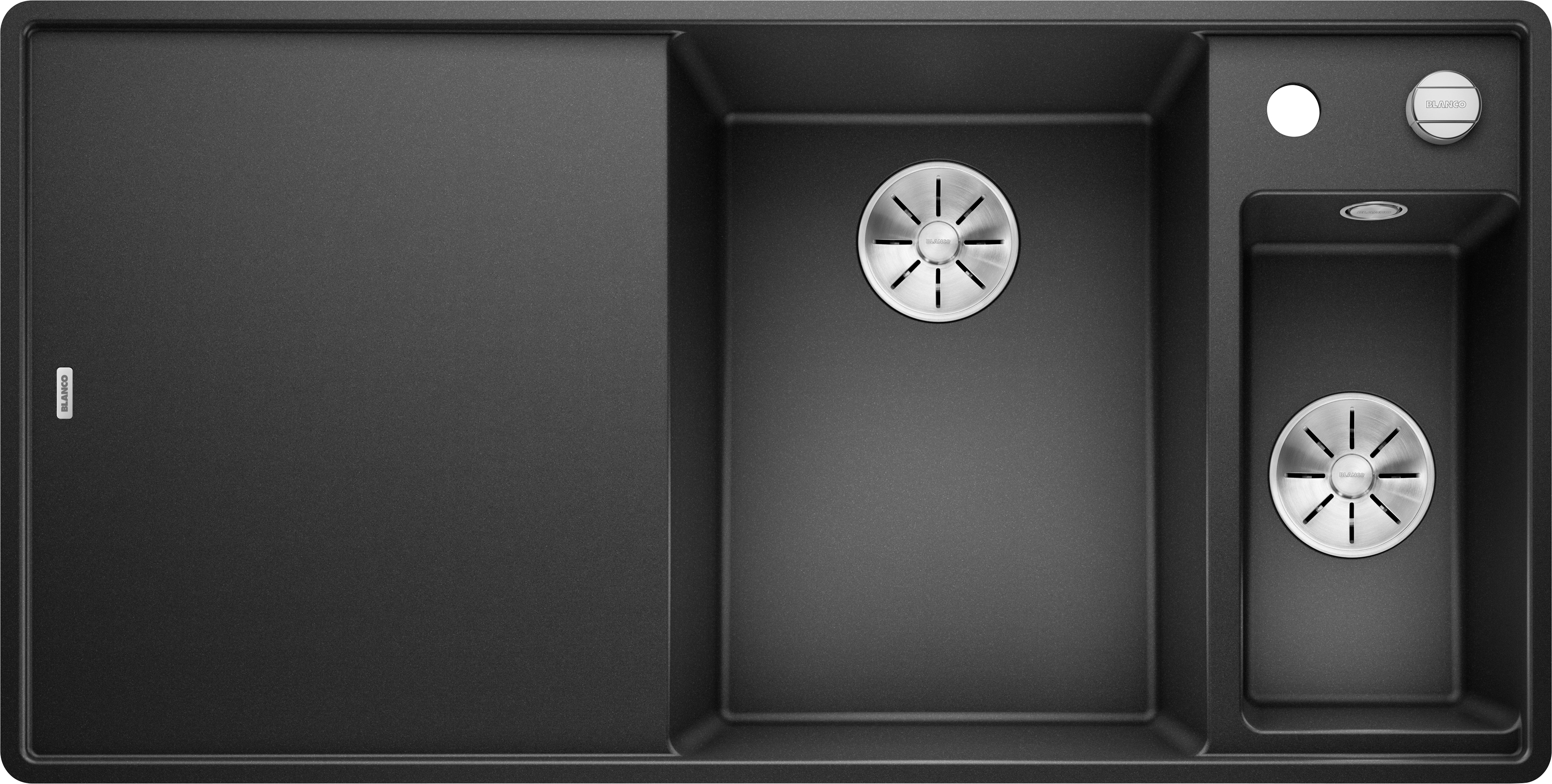 Blanco Granitspüle "AXIA III 6 S-F" 1 Stk. tlg. inklusive Esche-Compound-Brückenschneidebrett und Multifunktionsschale