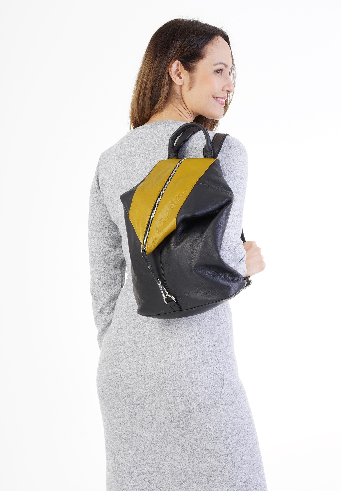 Cluty Cityrucksack, echt Leder, Made in Italy
