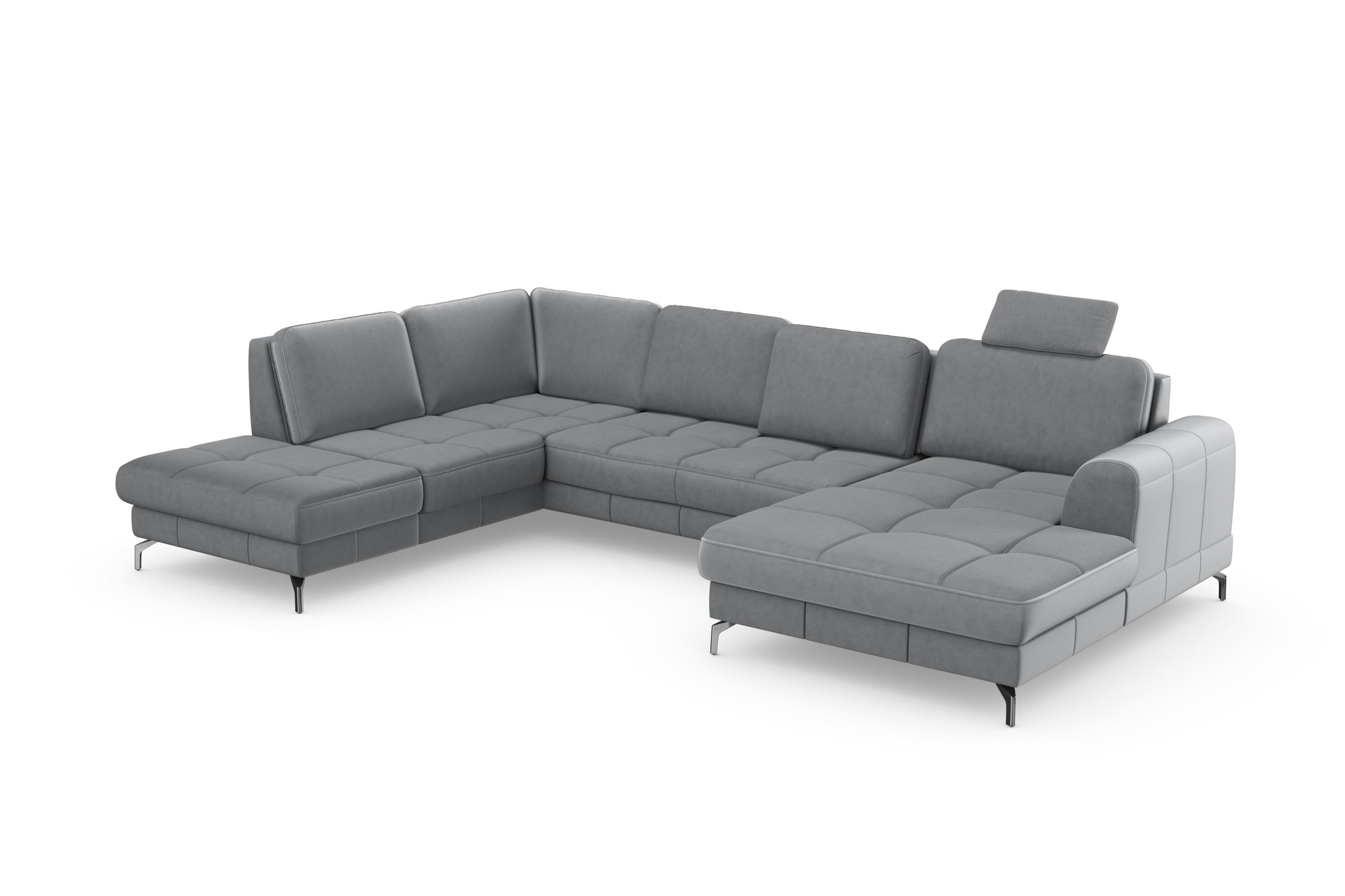 sit&more Wohnlandschaft »Bendigo U-Form«, inklusive Sitztiefenverstellung, Bodenfreiheit 12 cm, in 2 Fußfarben