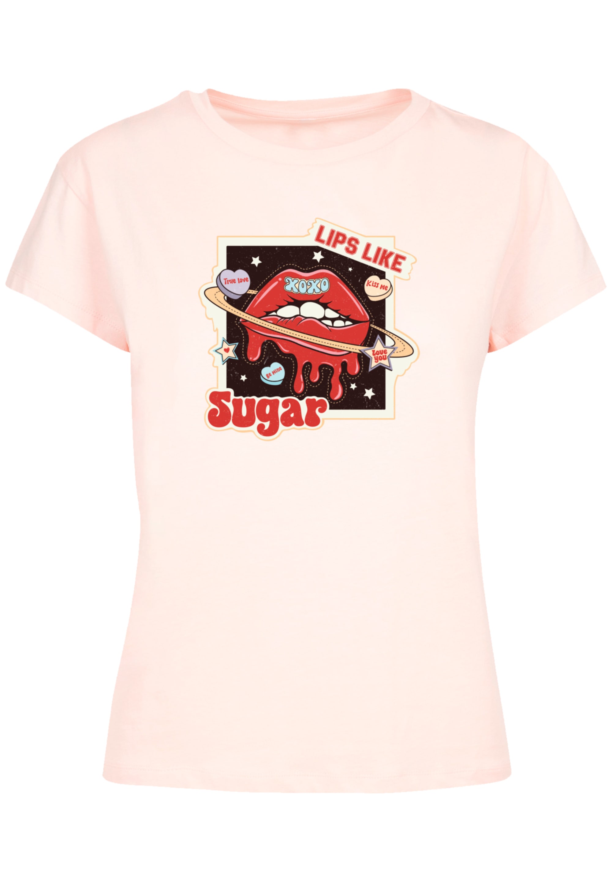 F4NT4STIC T-Shirt »Lips like sugar retro fashion Valentinstag«, Premium Qualität