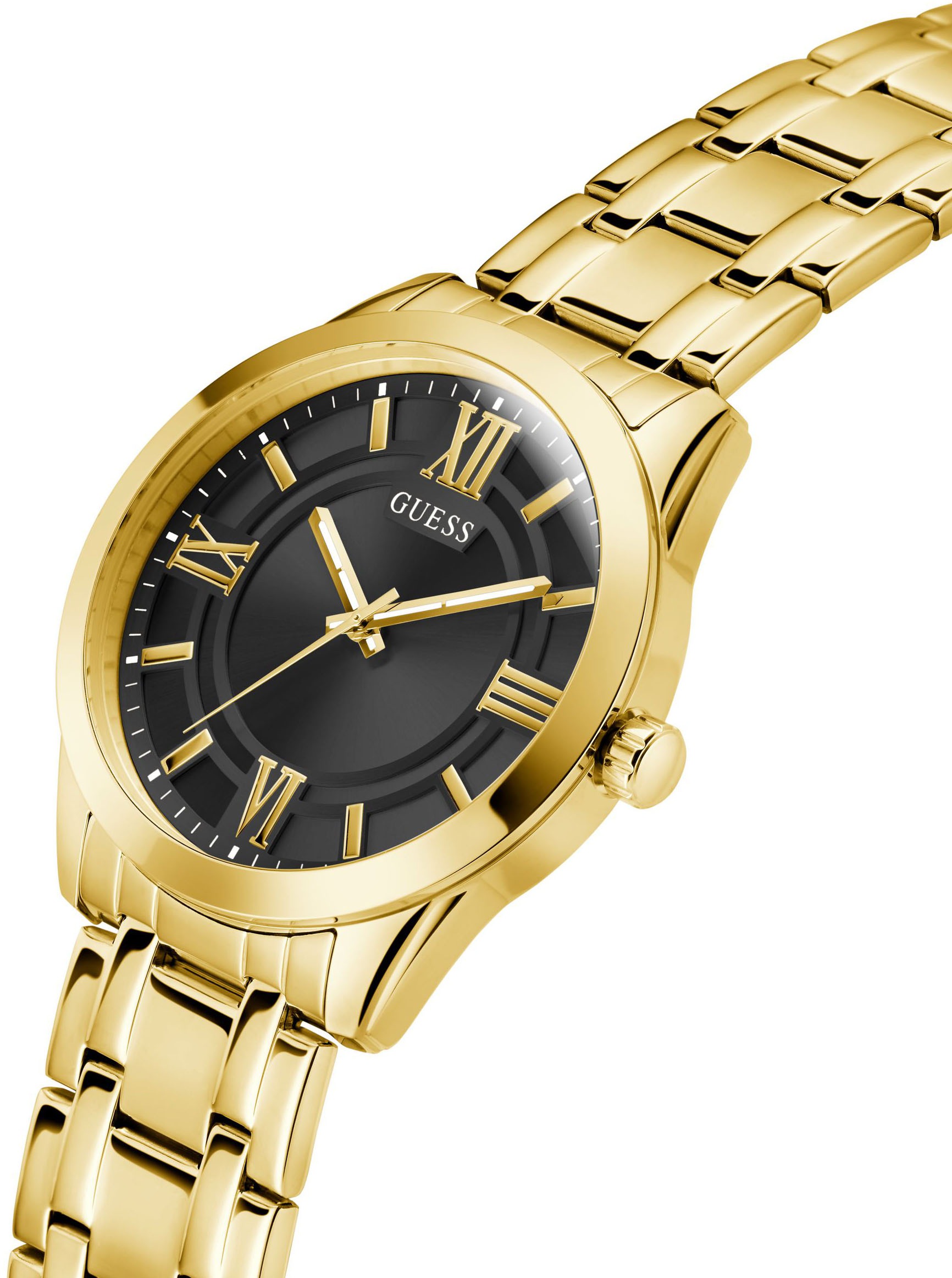 Guess Quarzuhr »ELLIOT«, Armbanduhr, Herrenuhr, Edelstahlarmband