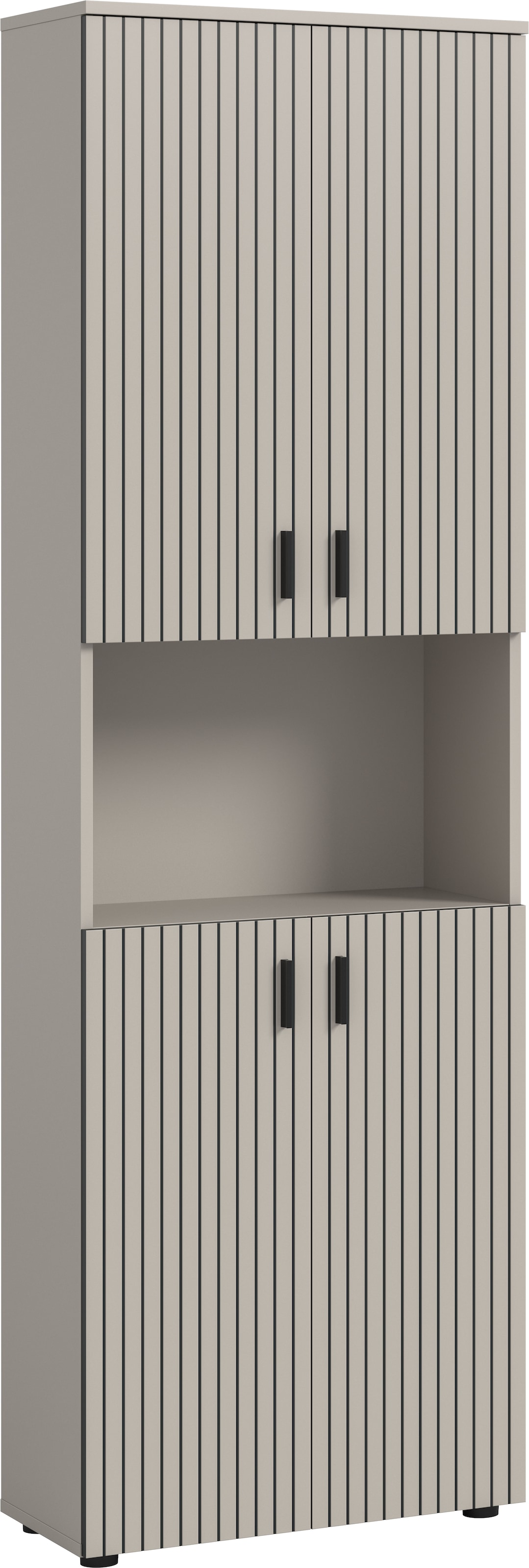 welltime Hochschrank "MANI, Höhe: 192 cm, Paneeloptik, 1 offenes Fach, 8 Fächer" Hochschrank, Bad-Hochschrank, Bad-Schrank, Bad, Badezimmer