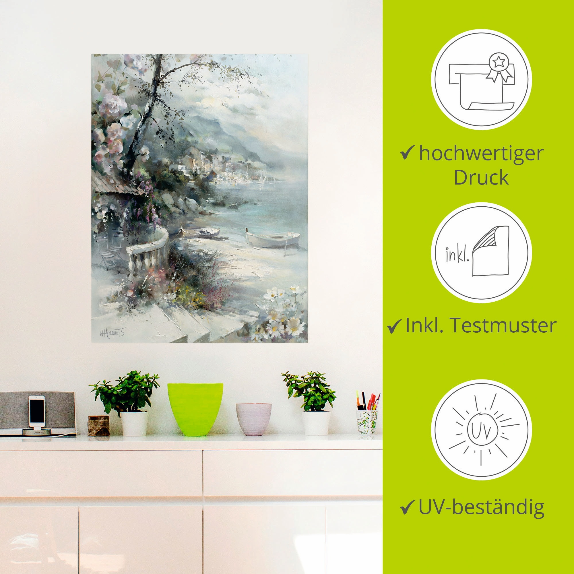 Artland Wandbild »Buchtseite I«, Küste, (1 St.), als Leinwandbild, Poster, Wandaufkleber in verschied. Größen
