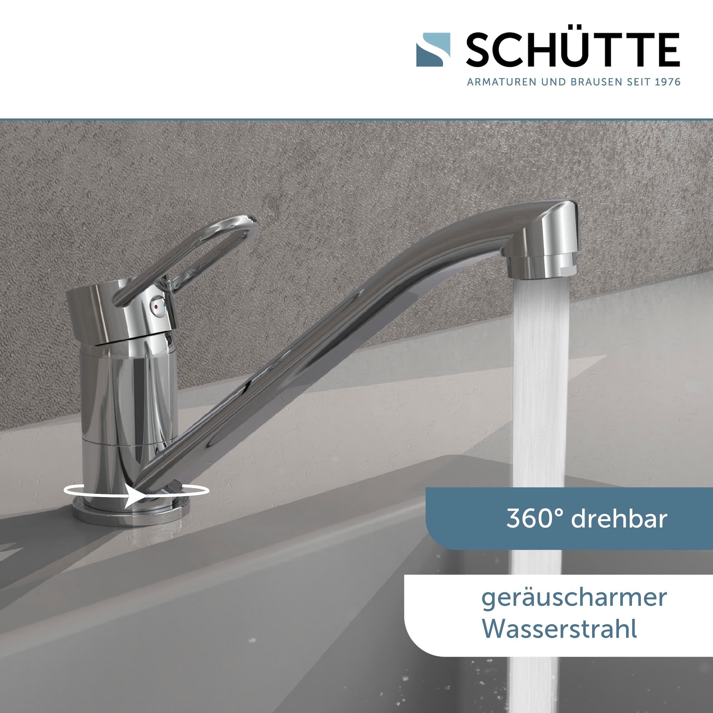 Schütte Spültischarmatur »Birte«, 360° schwenkbarer Wasserhahn Küche, Mischbatterie, Chrom, Hochdruck