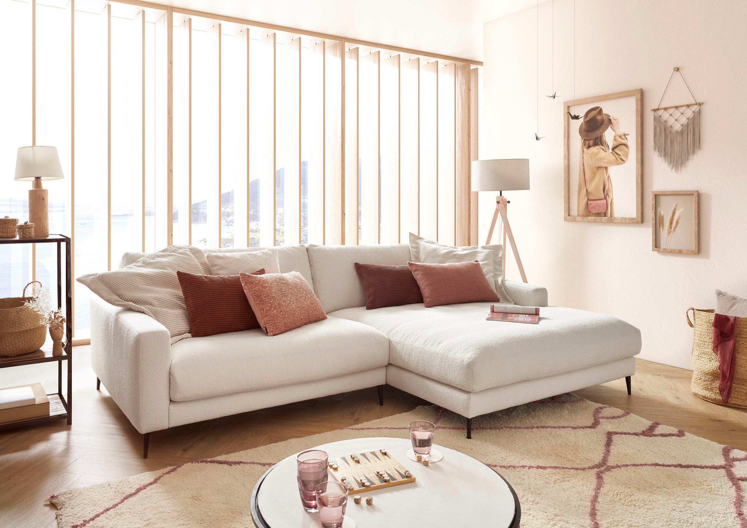 Home affaire Ecksofa "Downtown, B/T/H: 272/190/84 cm L-Form" weicher Sitzko günstig online kaufen