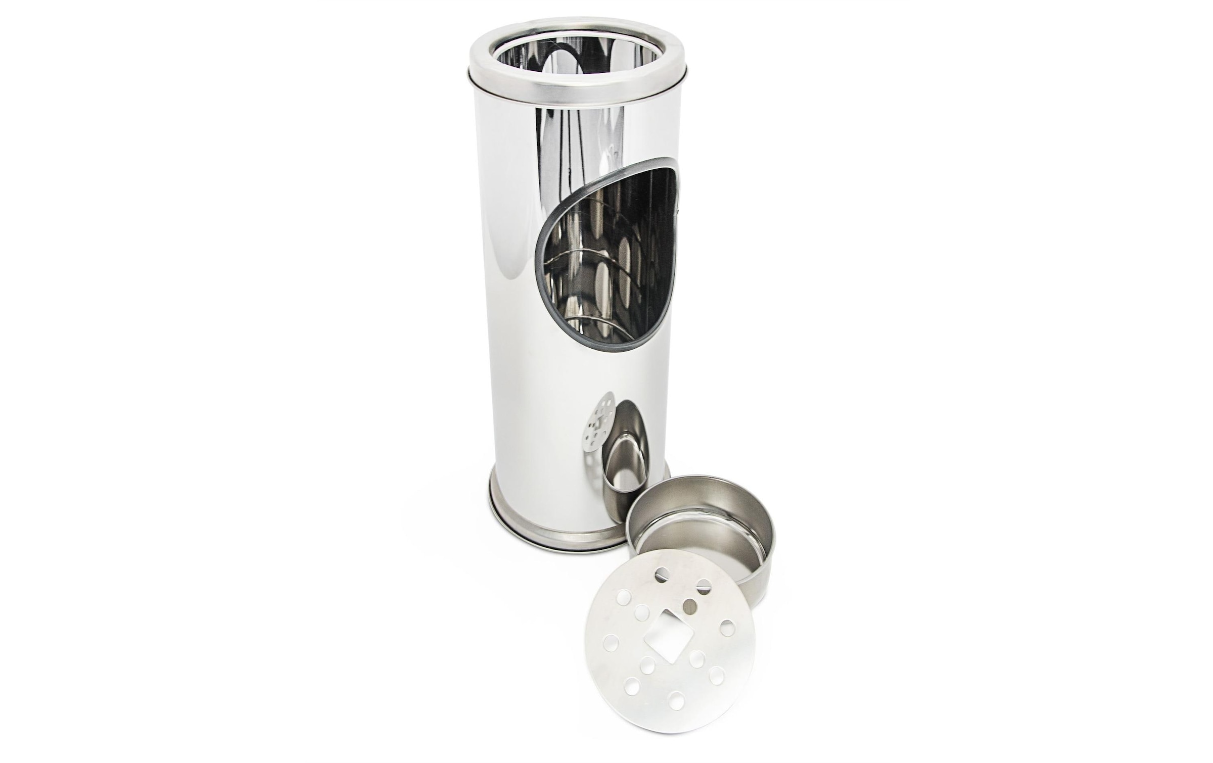 relaxdays Aschenbecher »aus Edelstahl Silber« 2 Behälter