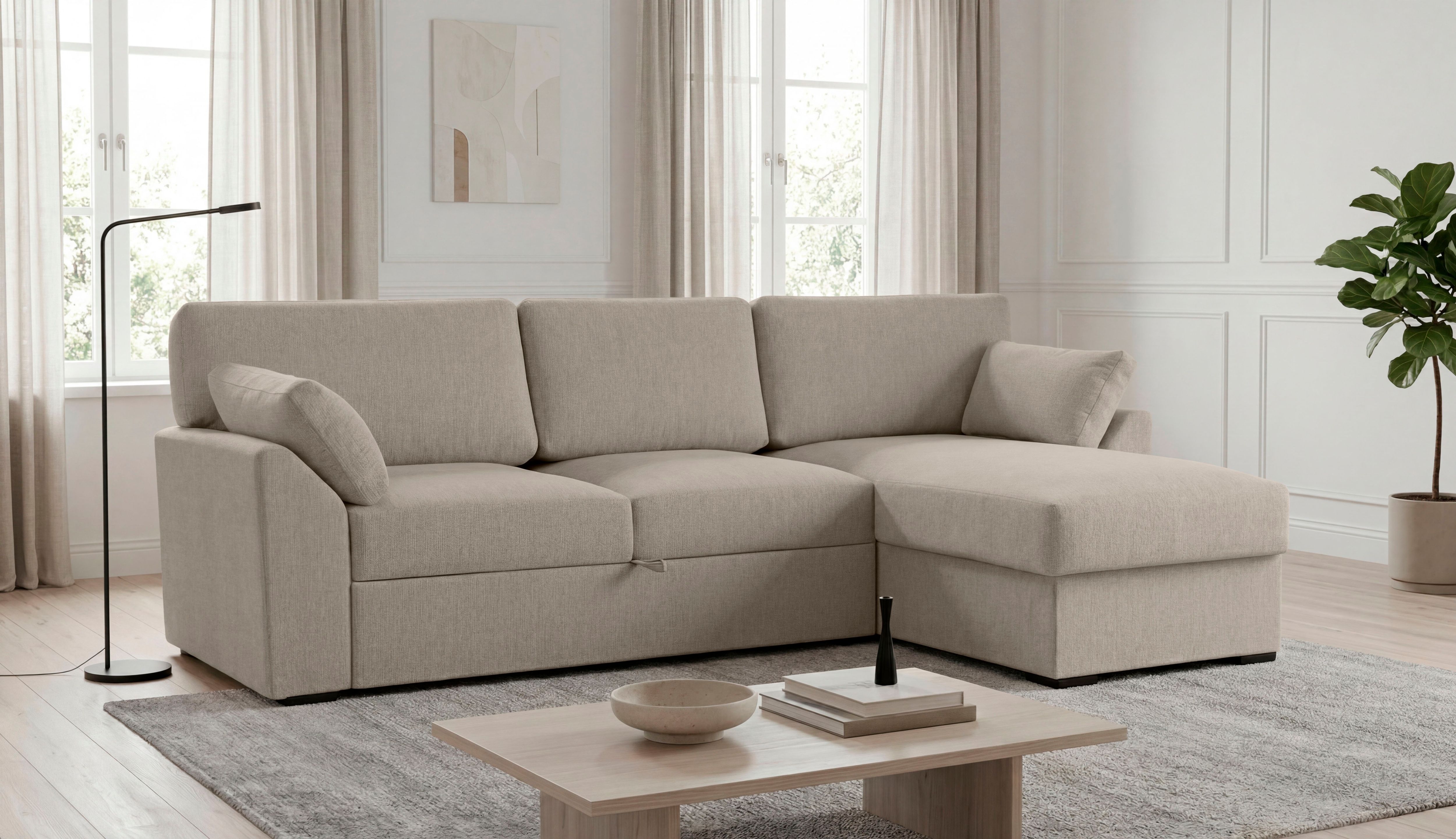 OTTO home Ecksofa "Citry" Breite 246 cm, Chenille, Bettfunktion, Bettkasten, L-Form