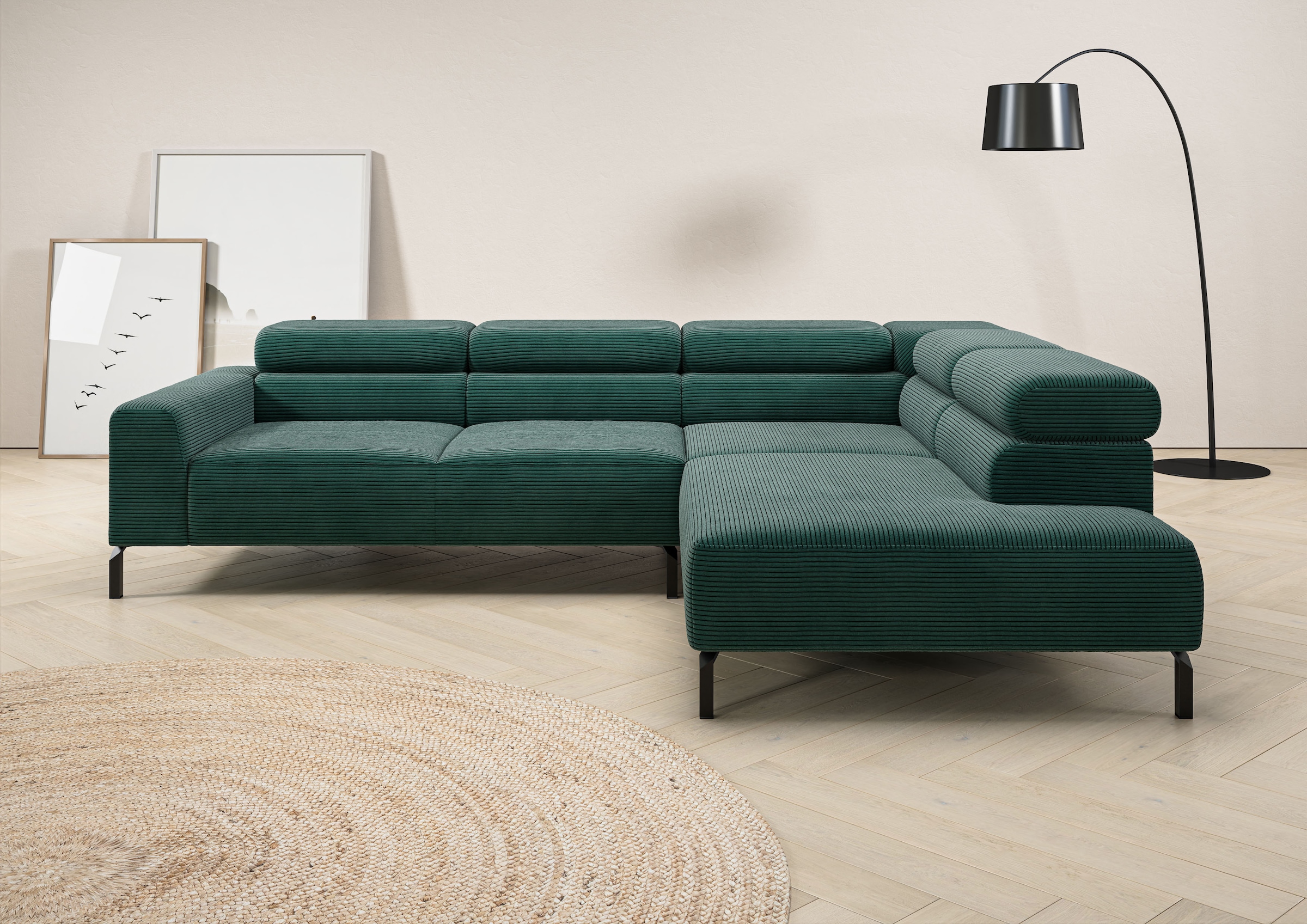 Places of Style Ecksofa "Antonelli, L-Form, inkl. Kopfteilverstellung, Brei günstig online kaufen