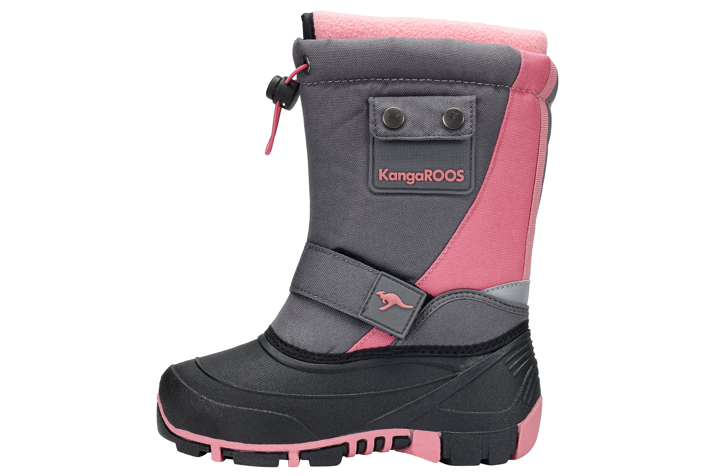 Winterboots KANGAROOS "Kanga-Bean II", Jungen, Gr. 37, rosa (steel grau, dusty rose), Synthetik, Textil, Schuhe Winterboots, Wasserabweisend, Warmfutter,Winterschuhe, Winterstiefel, Snowboots