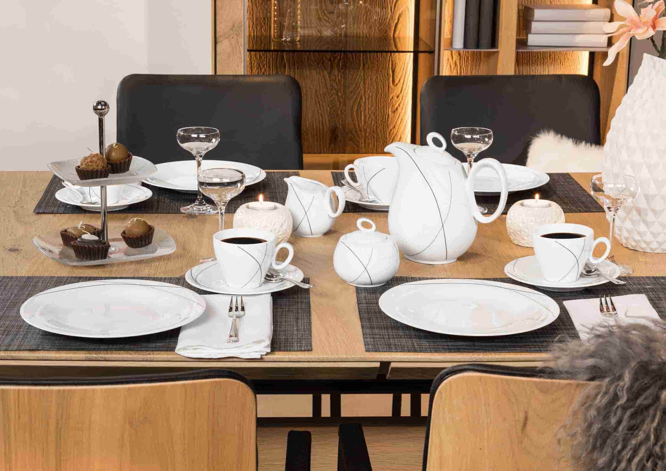 Untertasse SELTMANN WEIDEN "Kombi-Untertassen Trio Highline ø 13,3 cm 6er Set weiß-grau", bunt (weiß, grau), L:13,3cm, Speiseteller 2