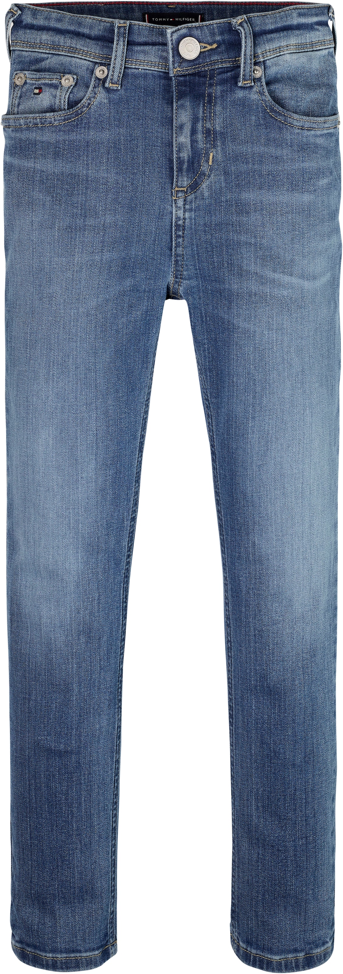 Tommy Hilfiger Skinny-fit-Jeans »SCANTON Y MID BLUE WASH DENIM«, Kinder bis 16 Jahre mit Logostickerei